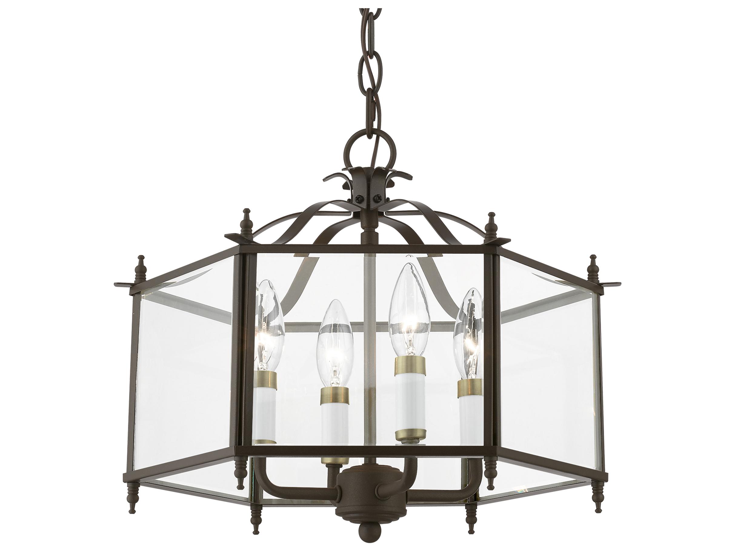 Livex Lighting Livingston 4-Light Black Traditional Pendant