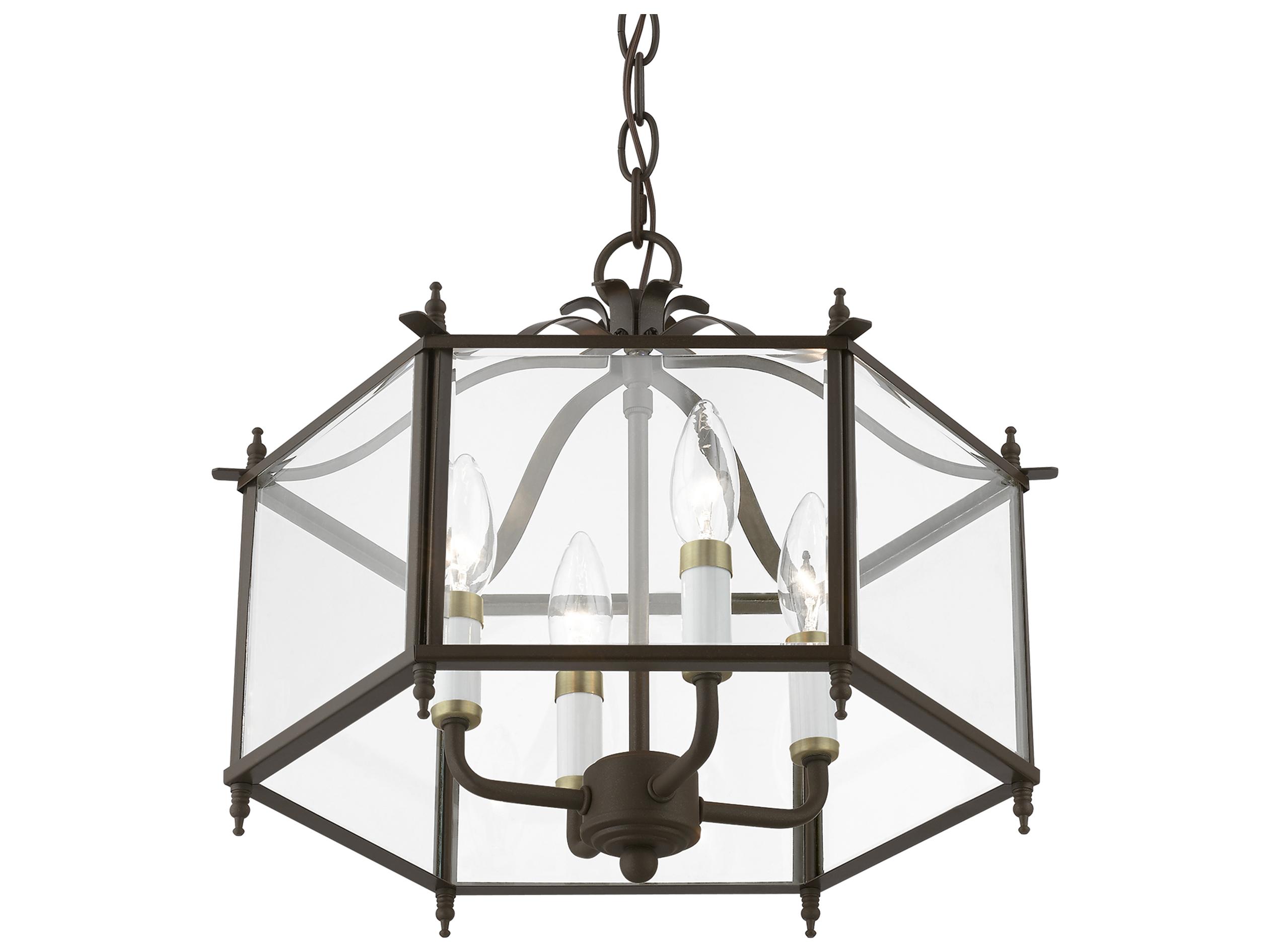 Livex Lighting Livingston 4-Light Black Traditional Pendant