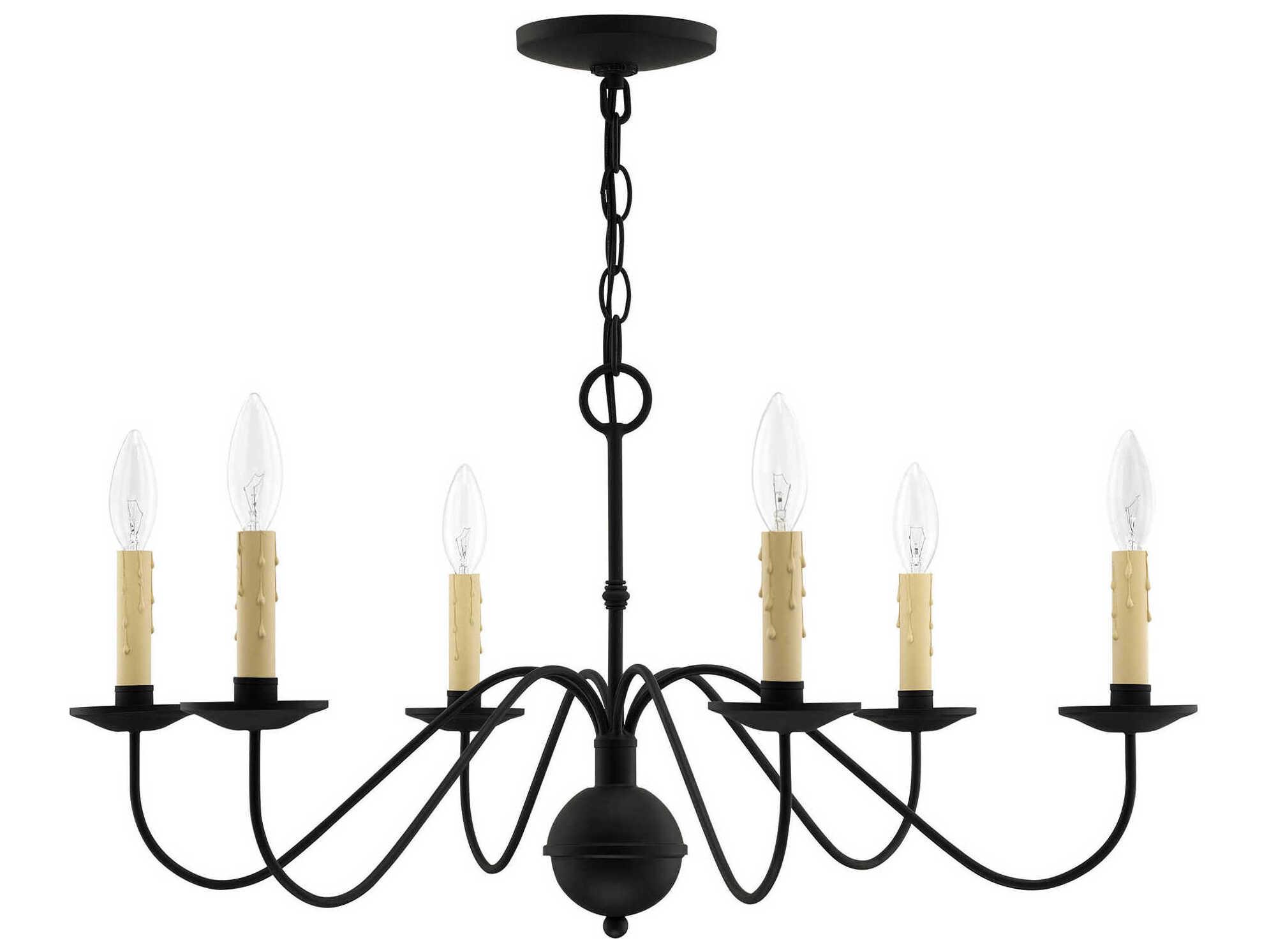 Livex Lighting Heritage 6-Light Black Candelabra Chandelier