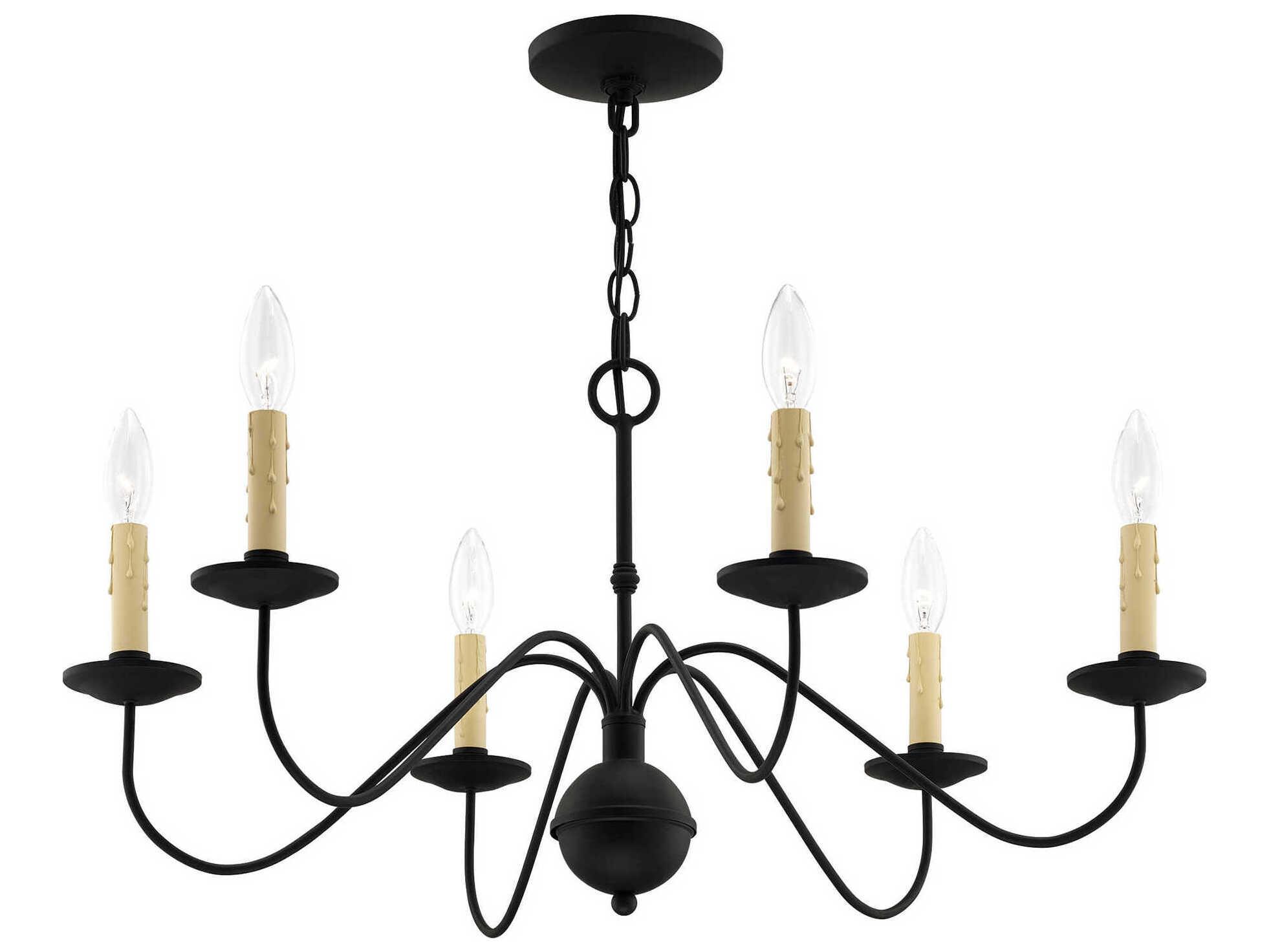 Livex Lighting Heritage 6-Light Black Candelabra Chandelier