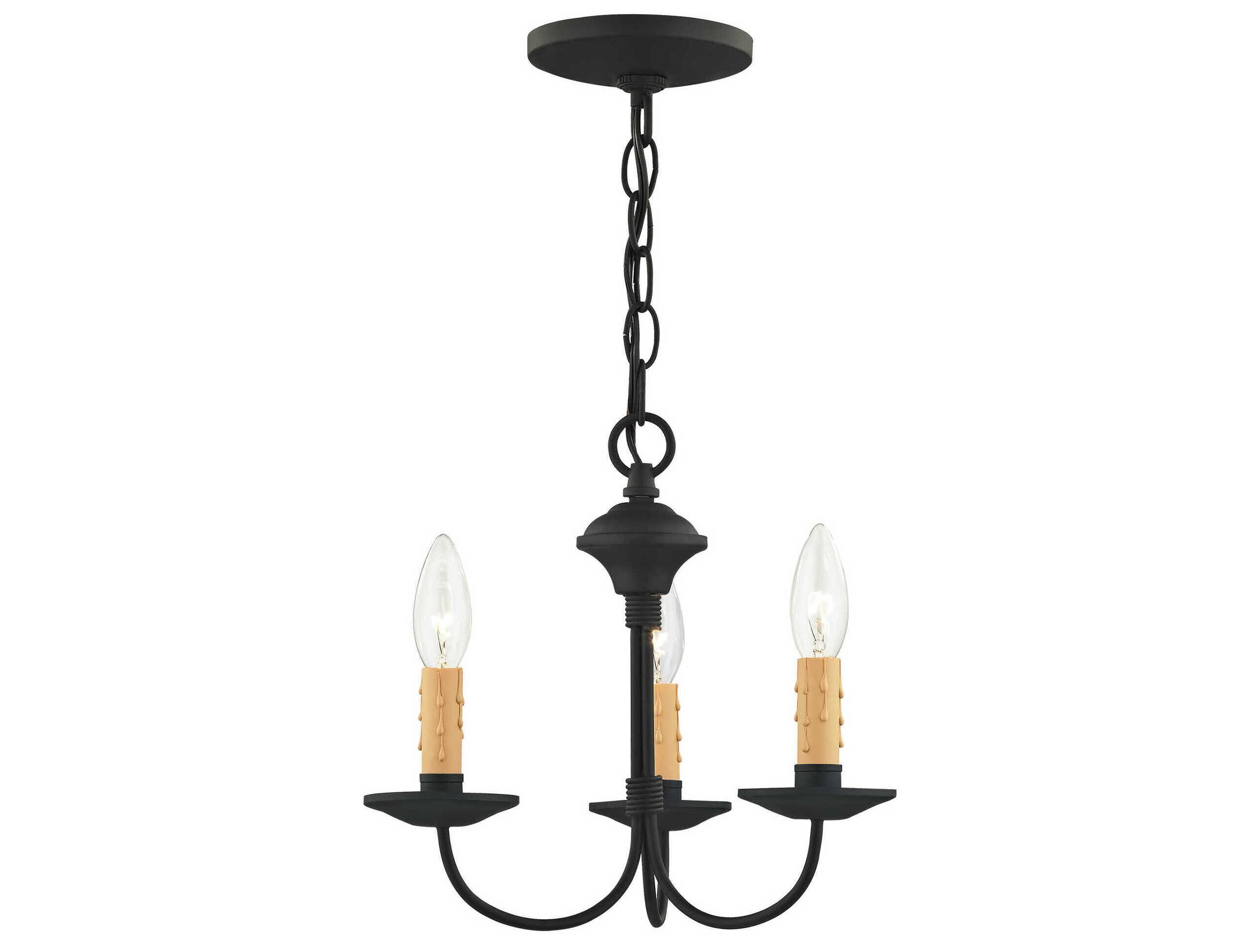 Livex Lighting Heritage 3-Light Black Candelabra Chandelier