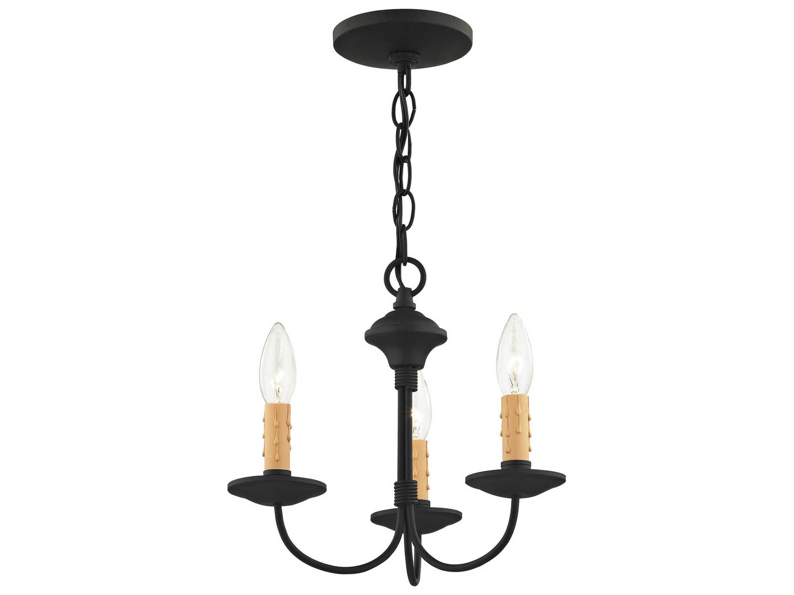 Livex Lighting Heritage 3-Light Black Candelabra Chandelier