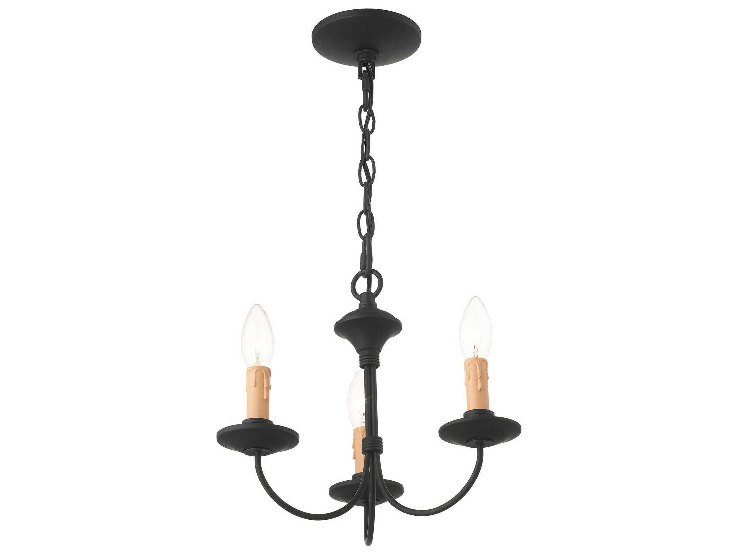 Livex Lighting Heritage 3-Light Black Candelabra Chandelier