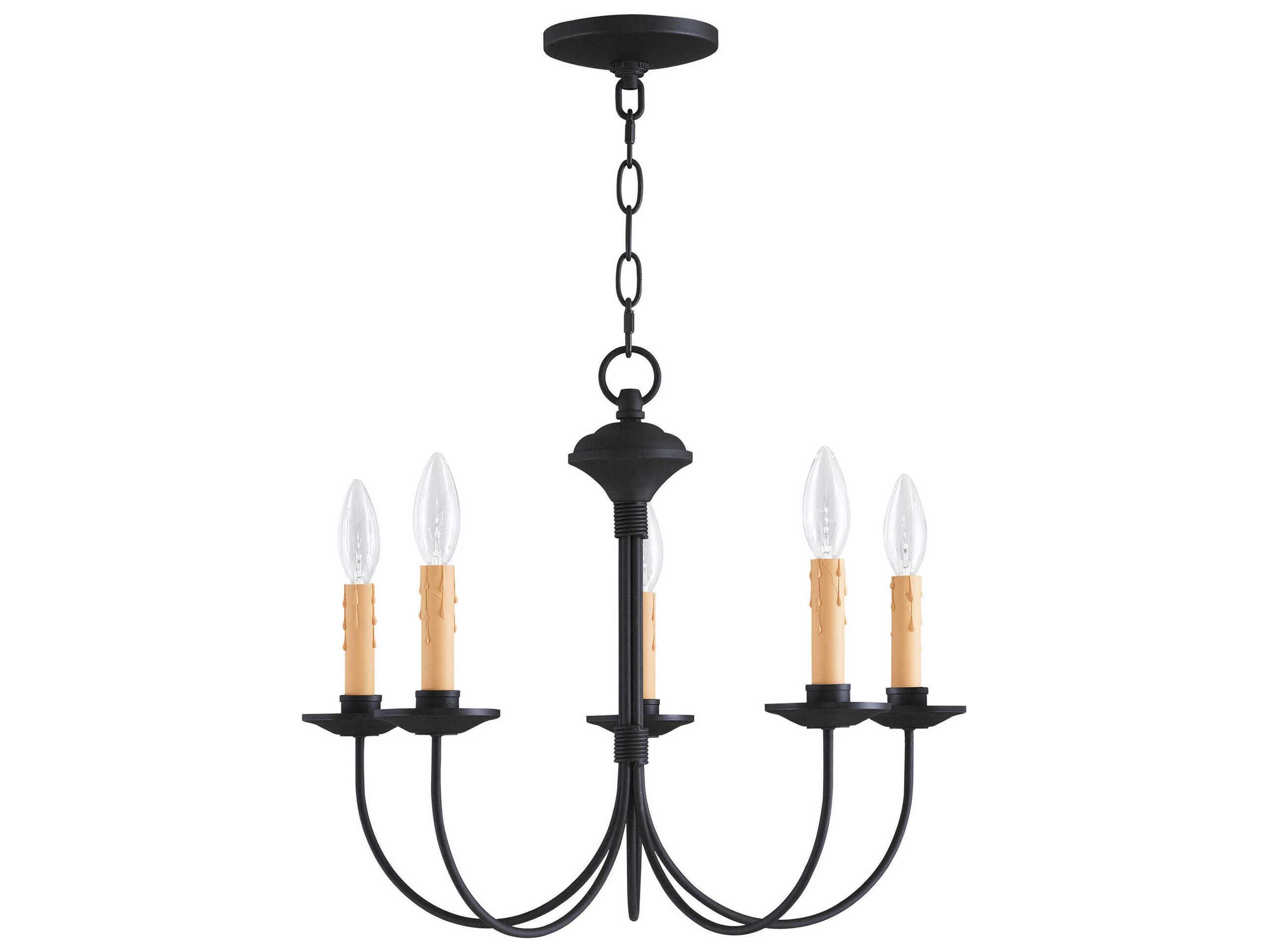 Livex Lighting Heritage 5-Light Black Candelabra Chandelier