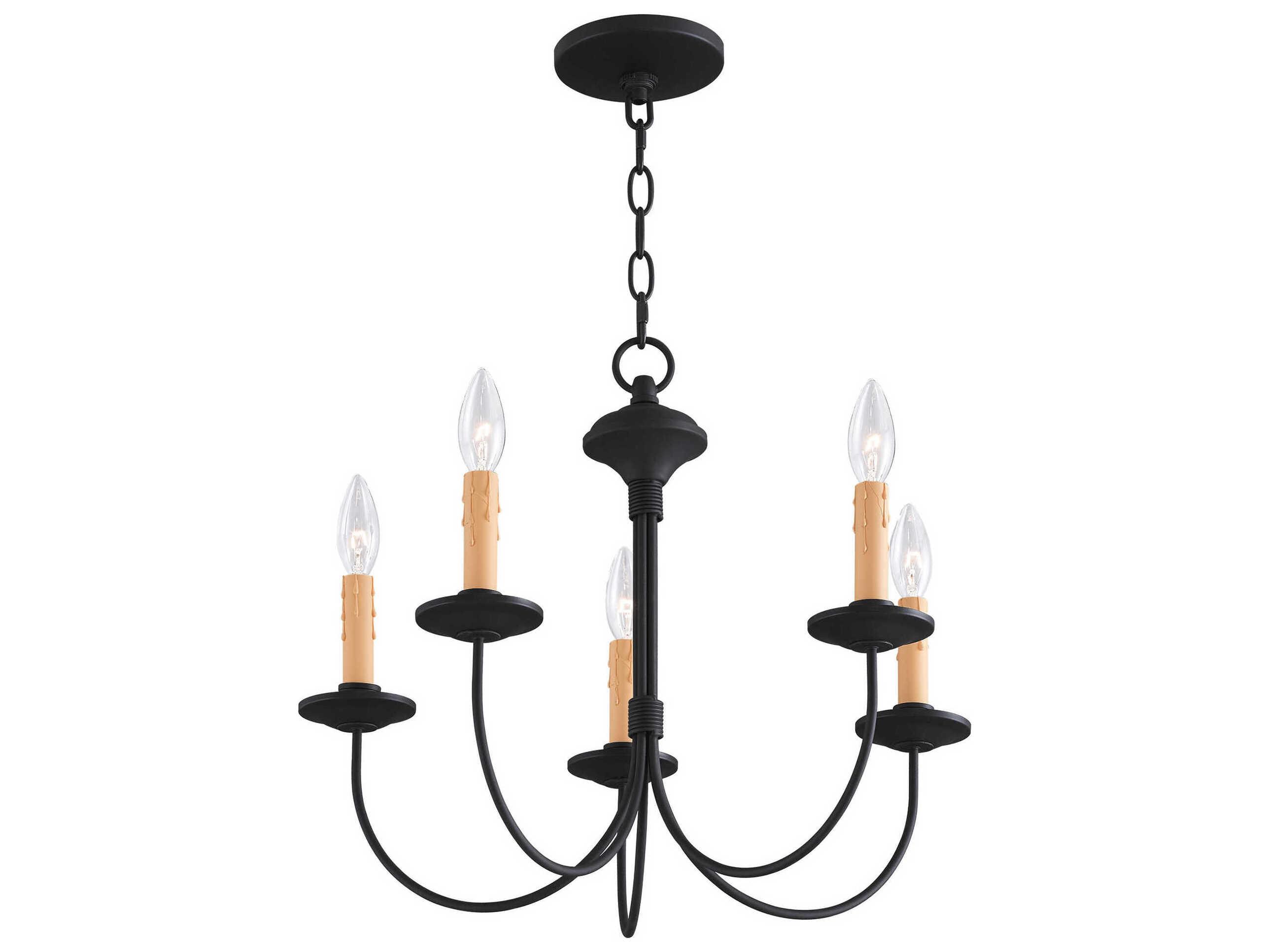Livex Lighting Heritage 5-Light Black Candelabra Chandelier