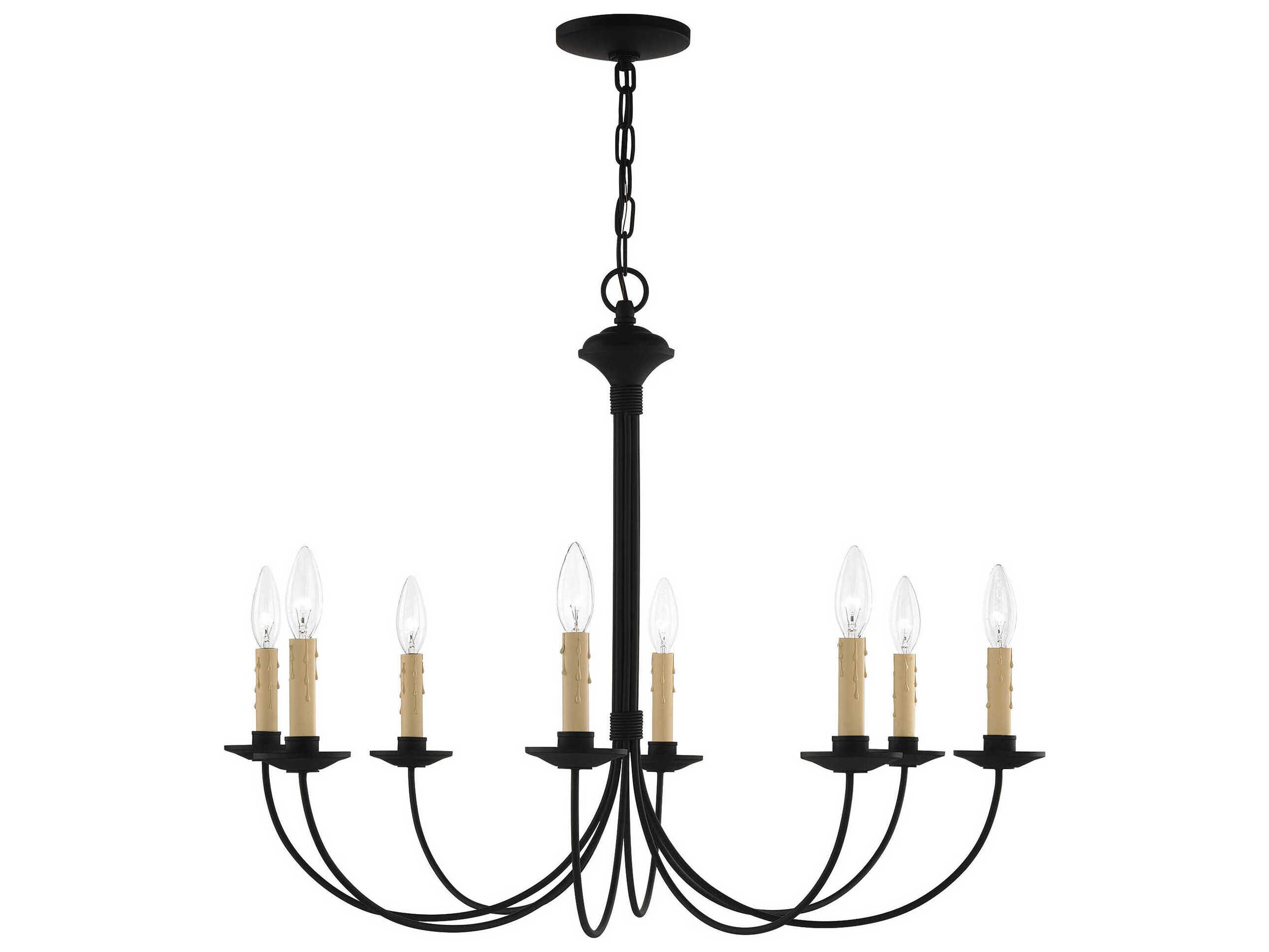 Livex Lighting Heritage 8-Light Black Candelabra Chandelier