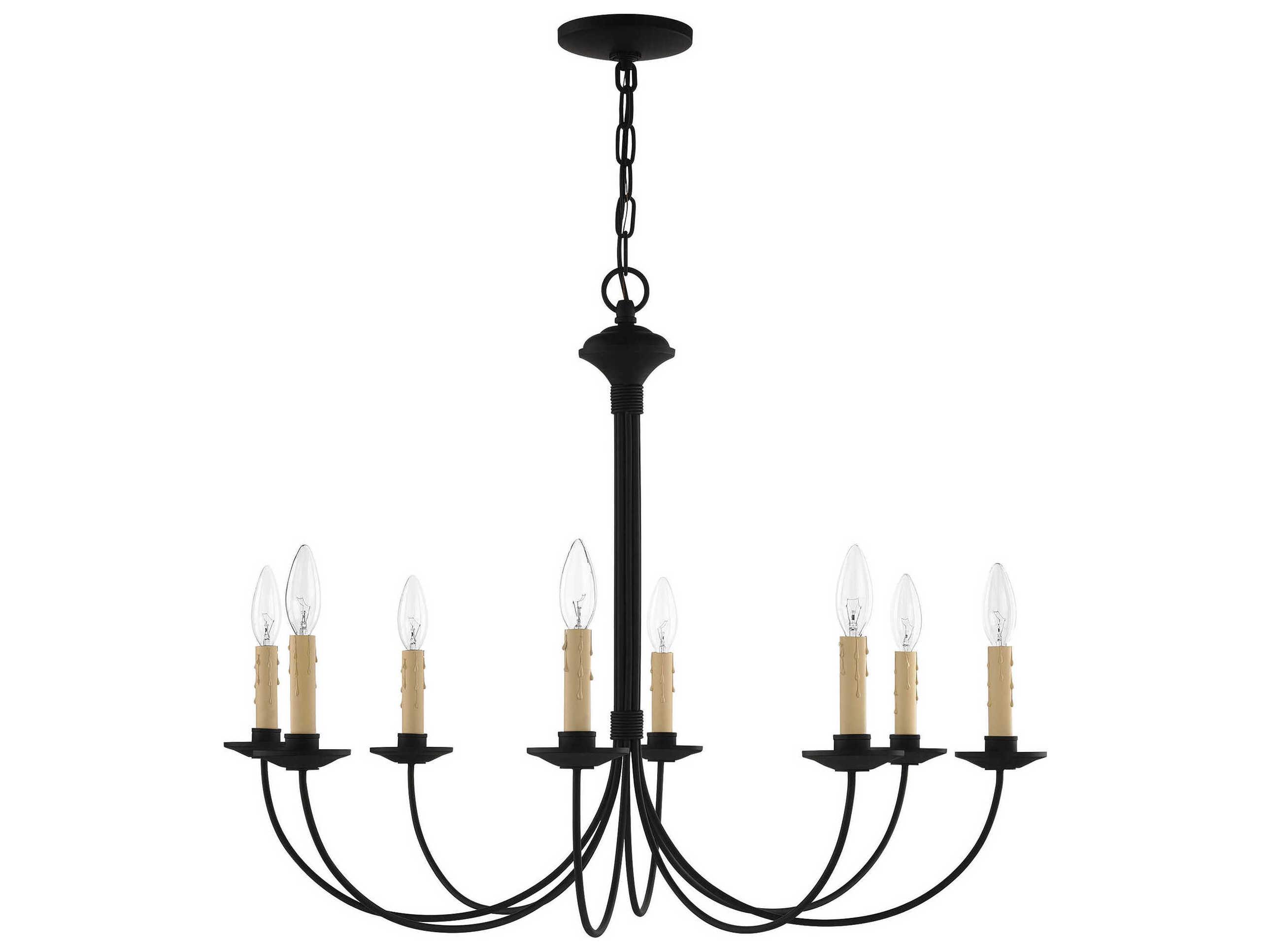 Livex Lighting Heritage 8-Light Black Candelabra Chandelier
