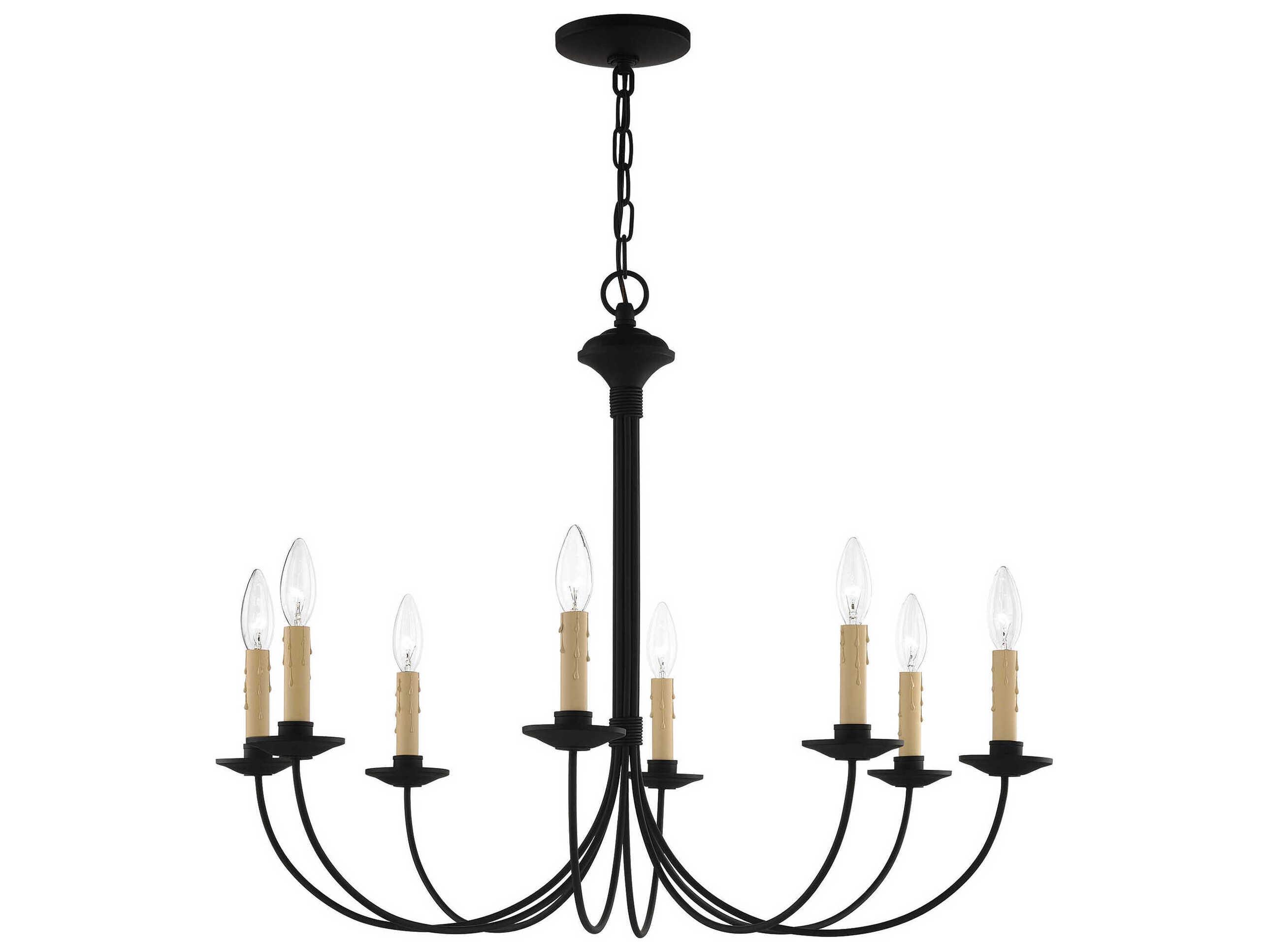 Livex Lighting Heritage 8-Light Black Candelabra Chandelier