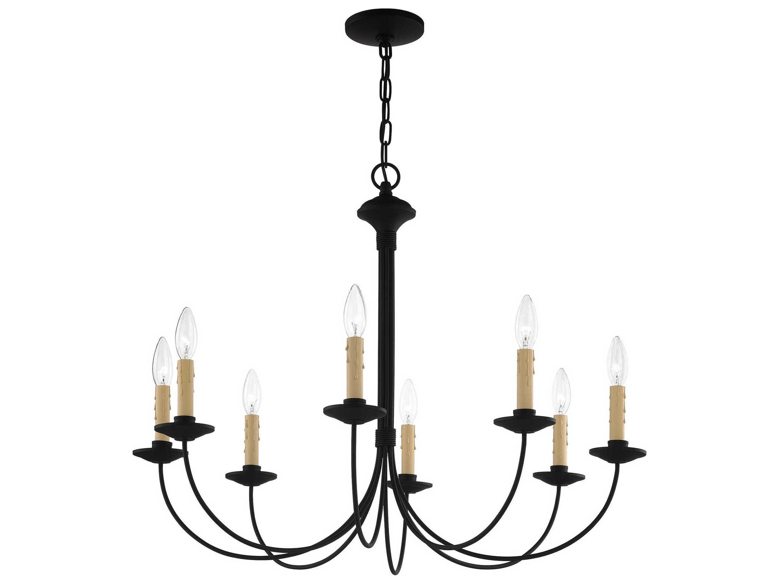 Livex Lighting Heritage 8-Light Black Candelabra Chandelier