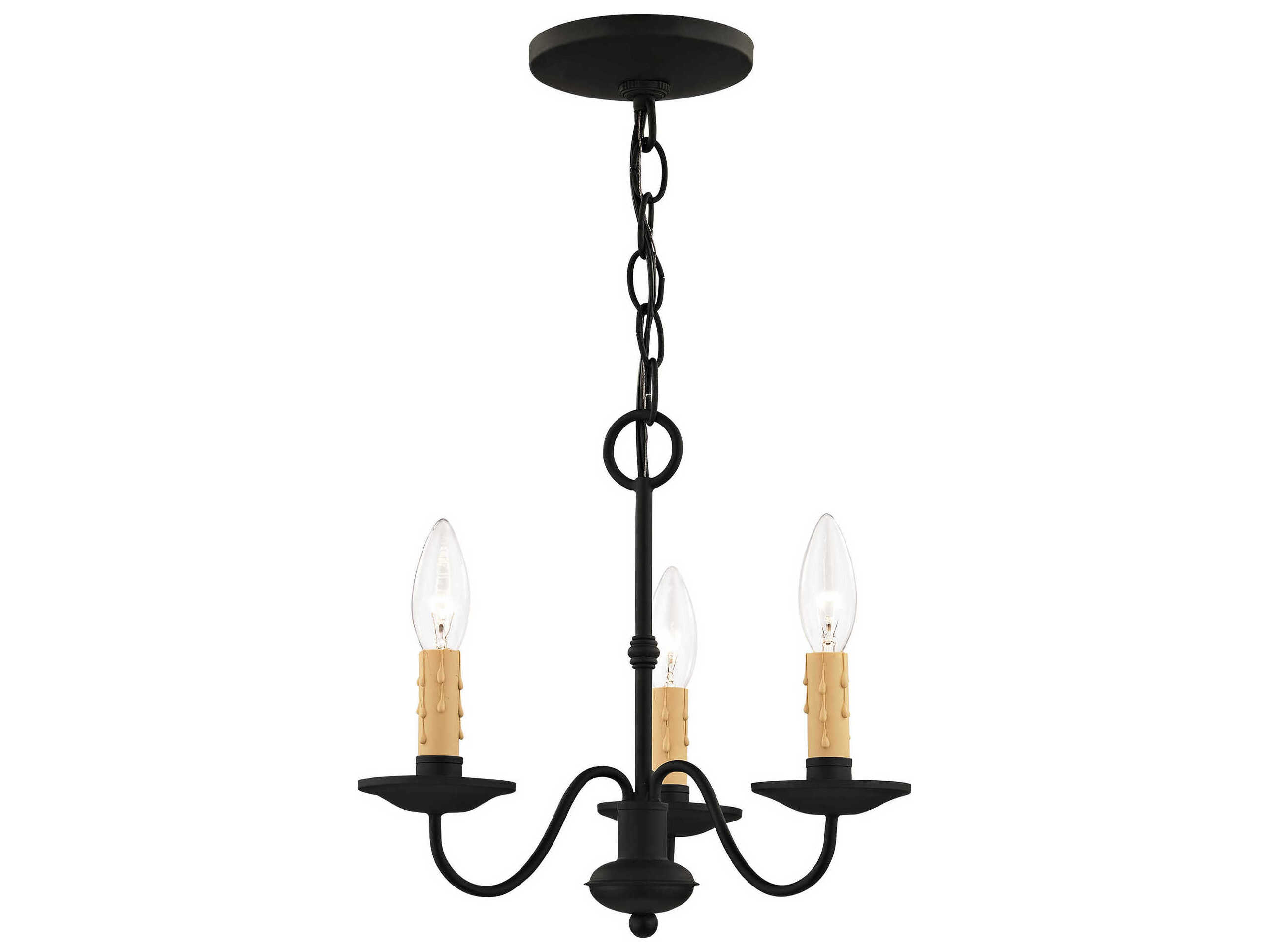 Livex Lighting Heritage 3-Light Black Candelabra Chandelier
