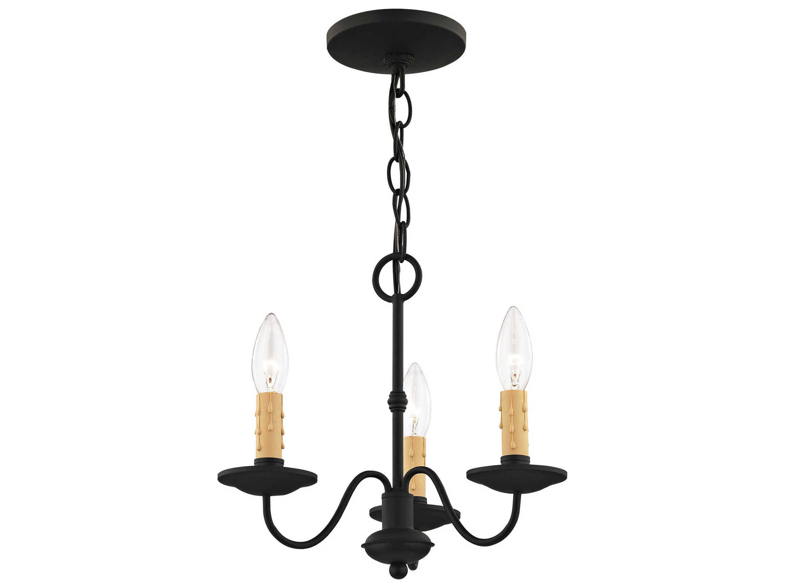 Livex Lighting Heritage 3-Light Black Candelabra Chandelier