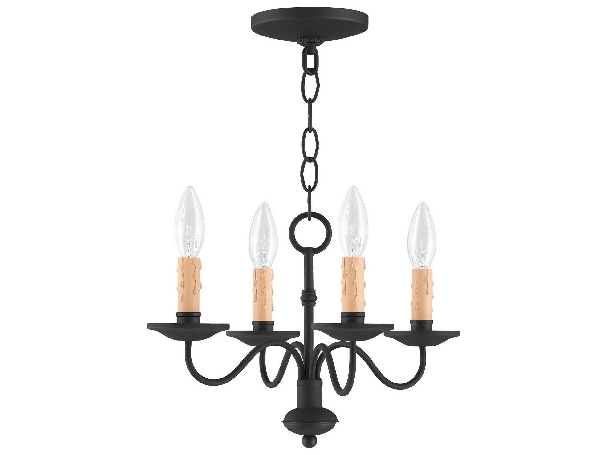 Livex Lighting Heritage 4-Light Black Candelabra Chandelier
