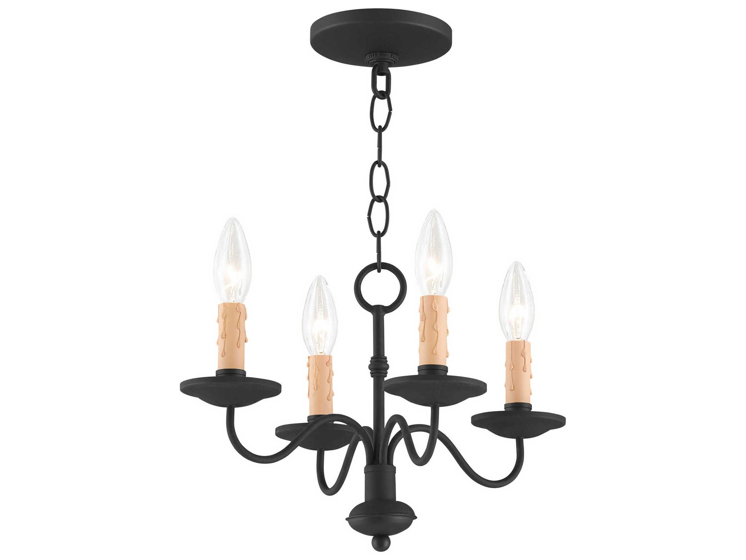 Livex Lighting Heritage 4-Light Black Candelabra Chandelier