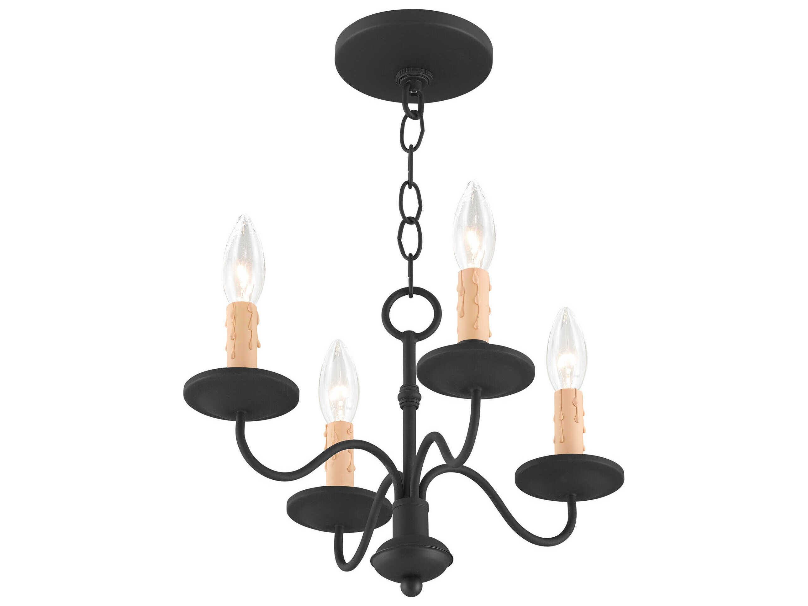 Livex Lighting Heritage 4-Light Black Candelabra Chandelier