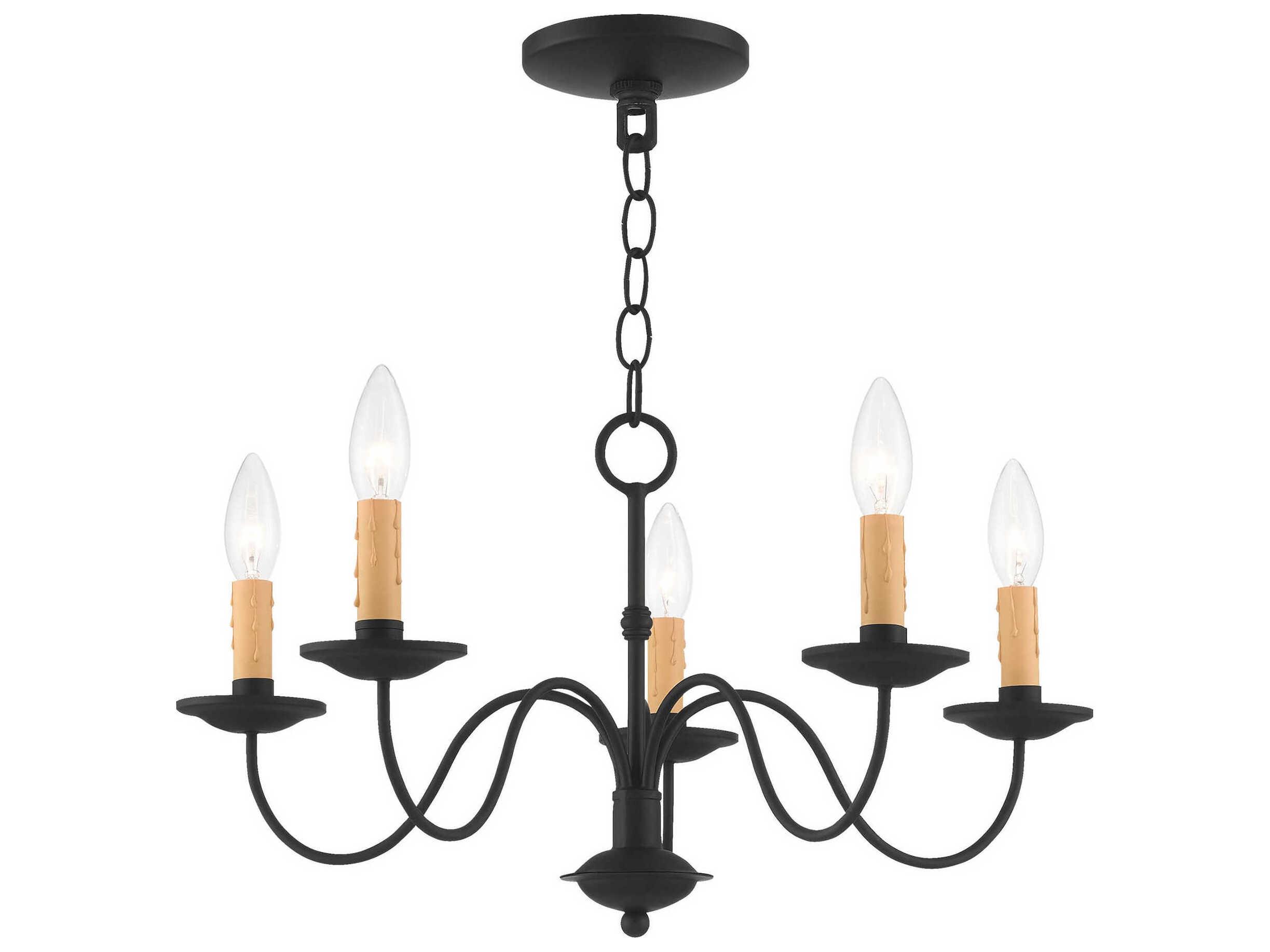 Livex Lighting Heritage 5-Light Black Candelabra Chandelier