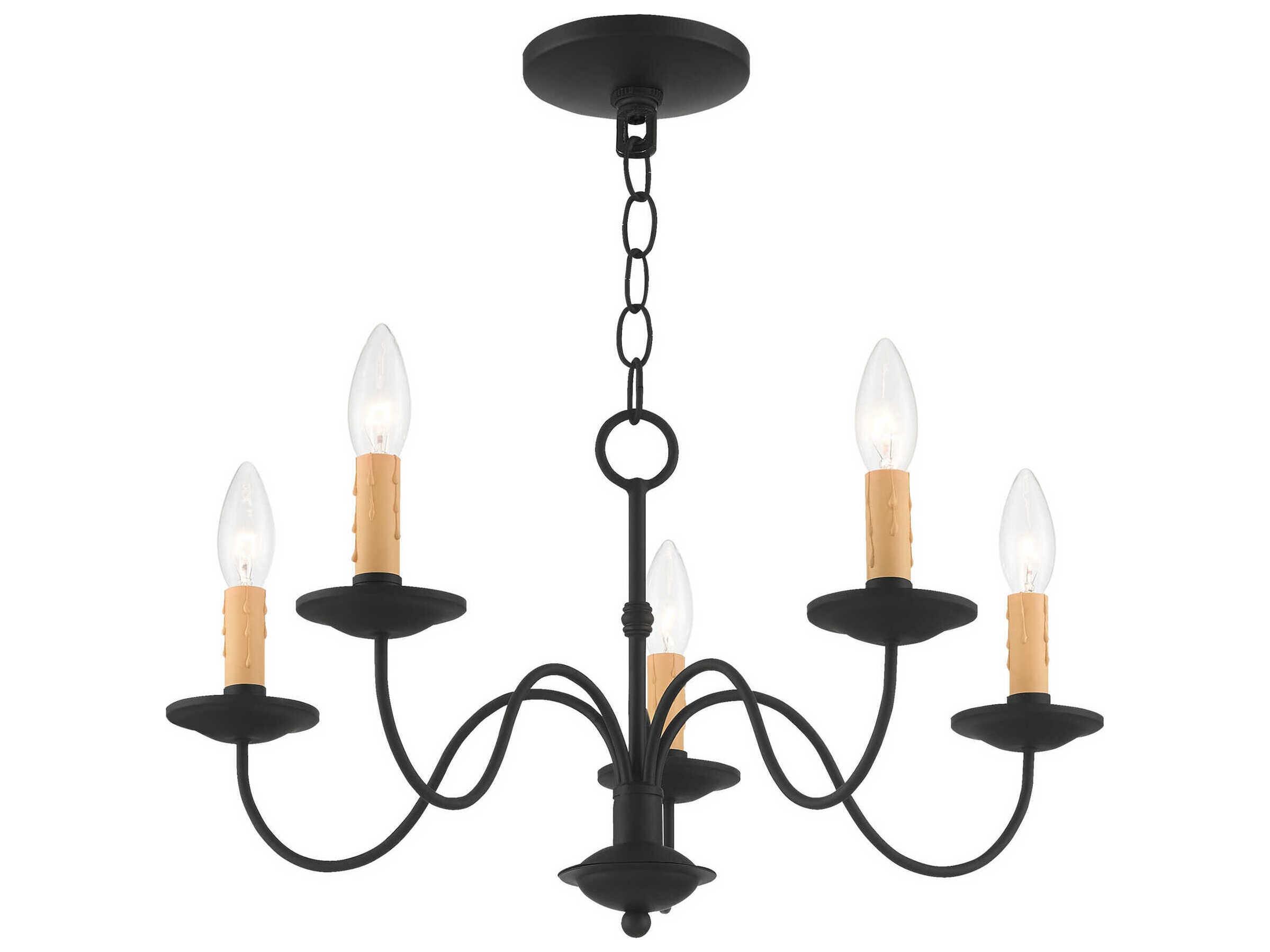 Livex Lighting Heritage 5-Light Black Candelabra Chandelier