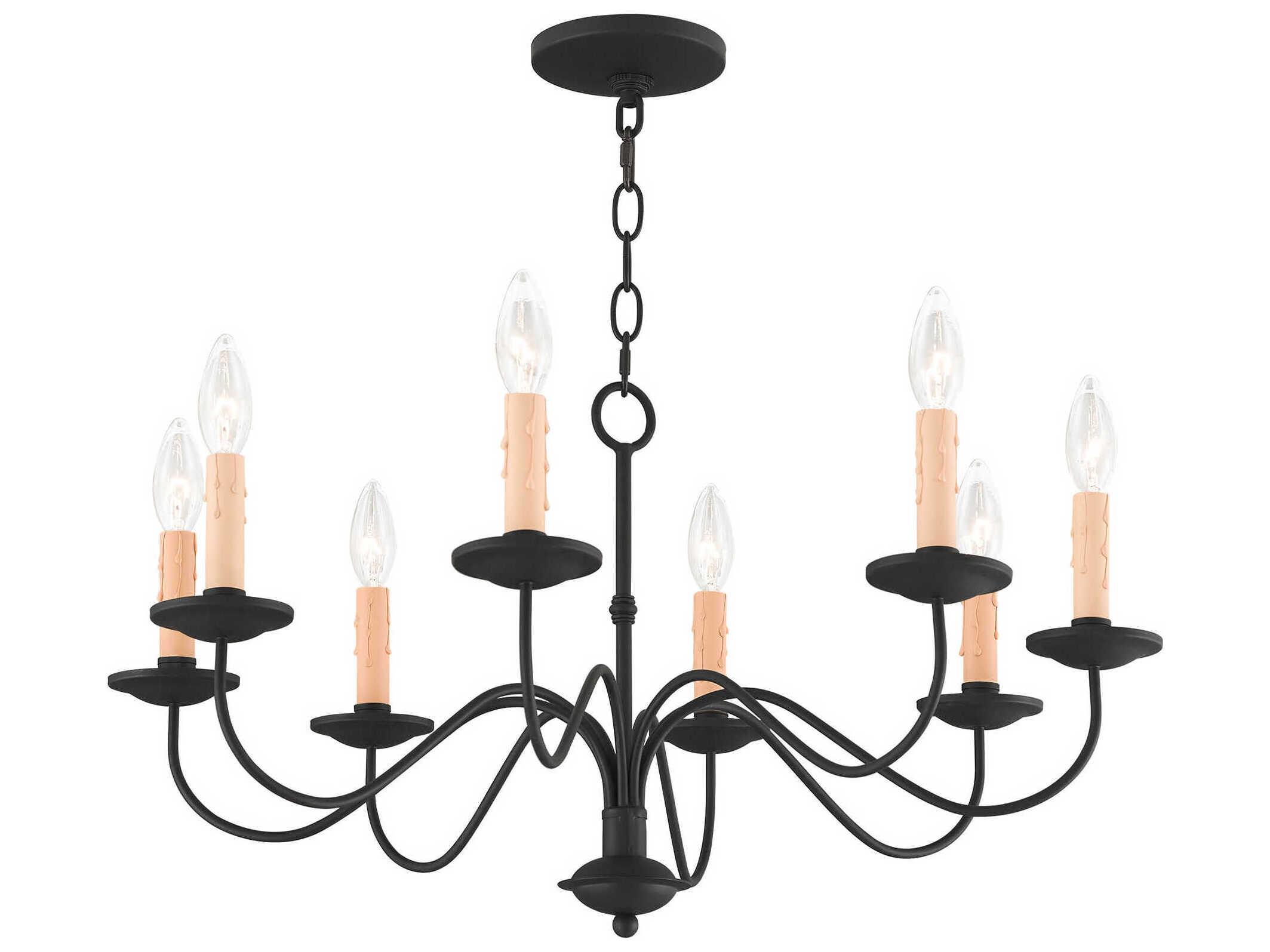Livex Lighting Heritage 8-Light Black Candelabra Tiered Chandelier