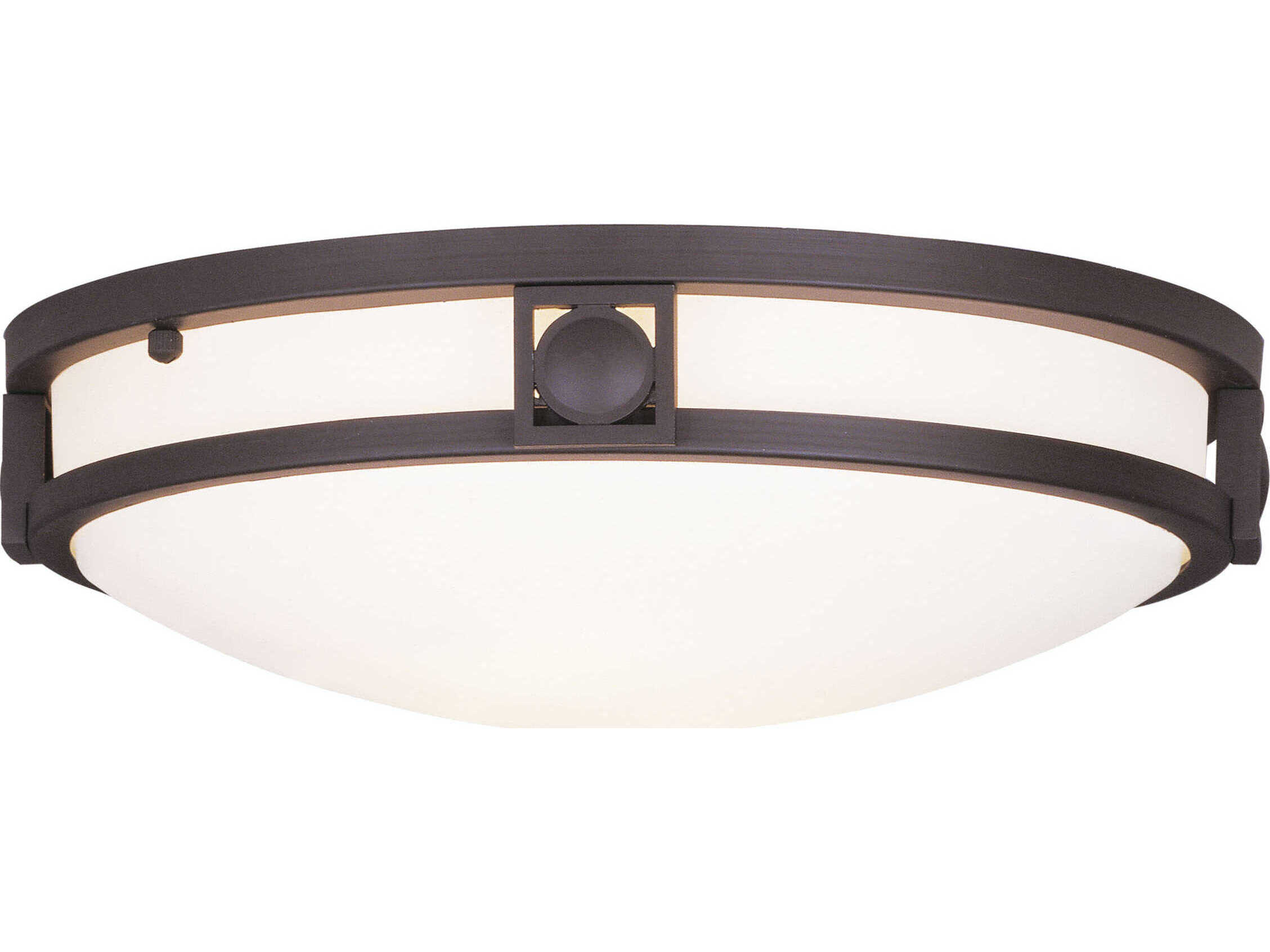 Livex Lighting Titania 2-Light Bronze Glass Bowl Flush Mount