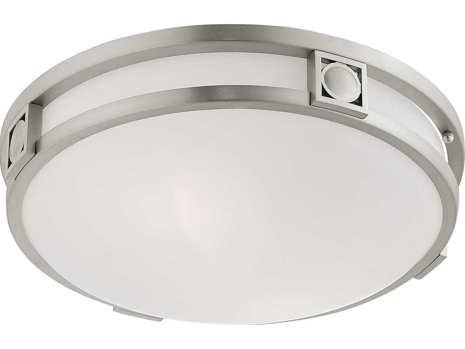 Livex Lighting Titania 2-Light Brushed Nickel Glass Bowl Flush Mount