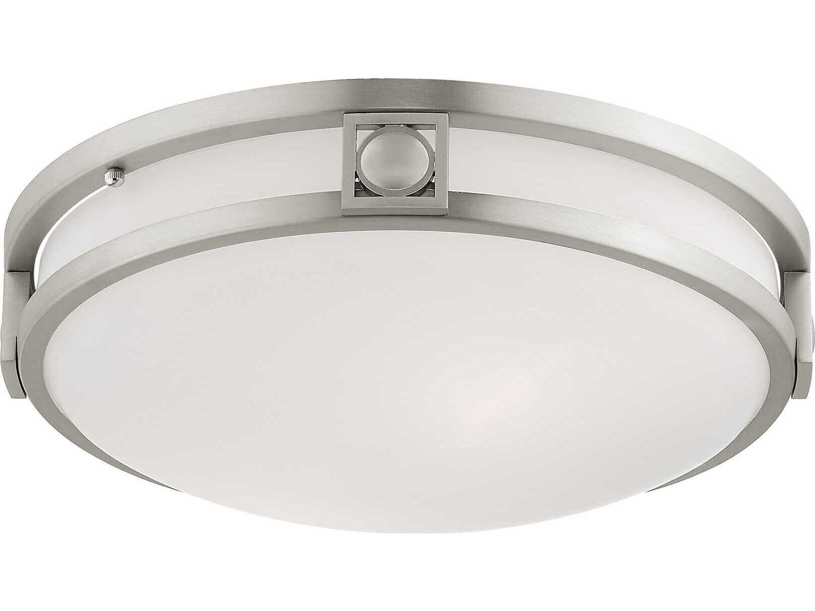 Livex Lighting Titania 2-Light Brushed Nickel Glass Bowl Flush Mount