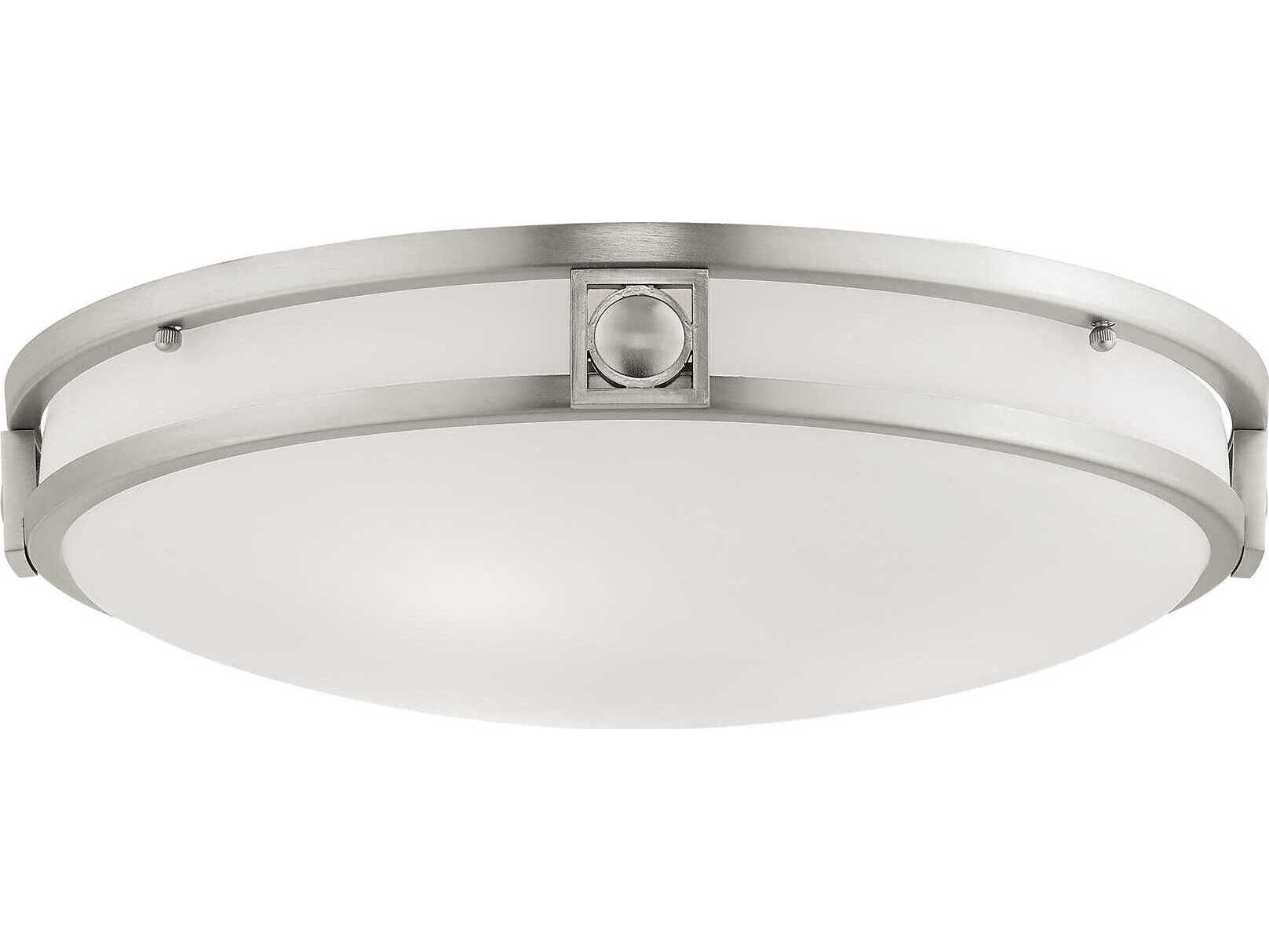 Livex Lighting Titania 3-Light Brushed Nickel White Glass Bowl Flush Mount