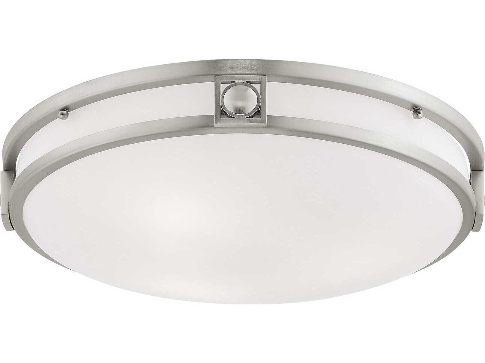 Livex Lighting Titania 3-Light Brushed Nickel White Glass Bowl Flush Mount