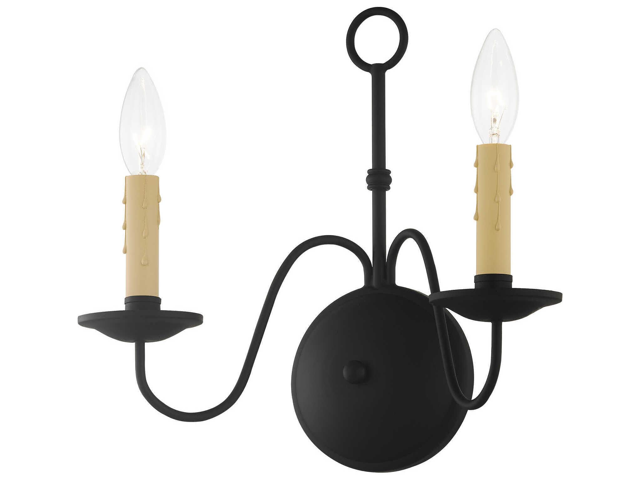 Livex Lighting Heritage 2-Light Black Wall Sconce