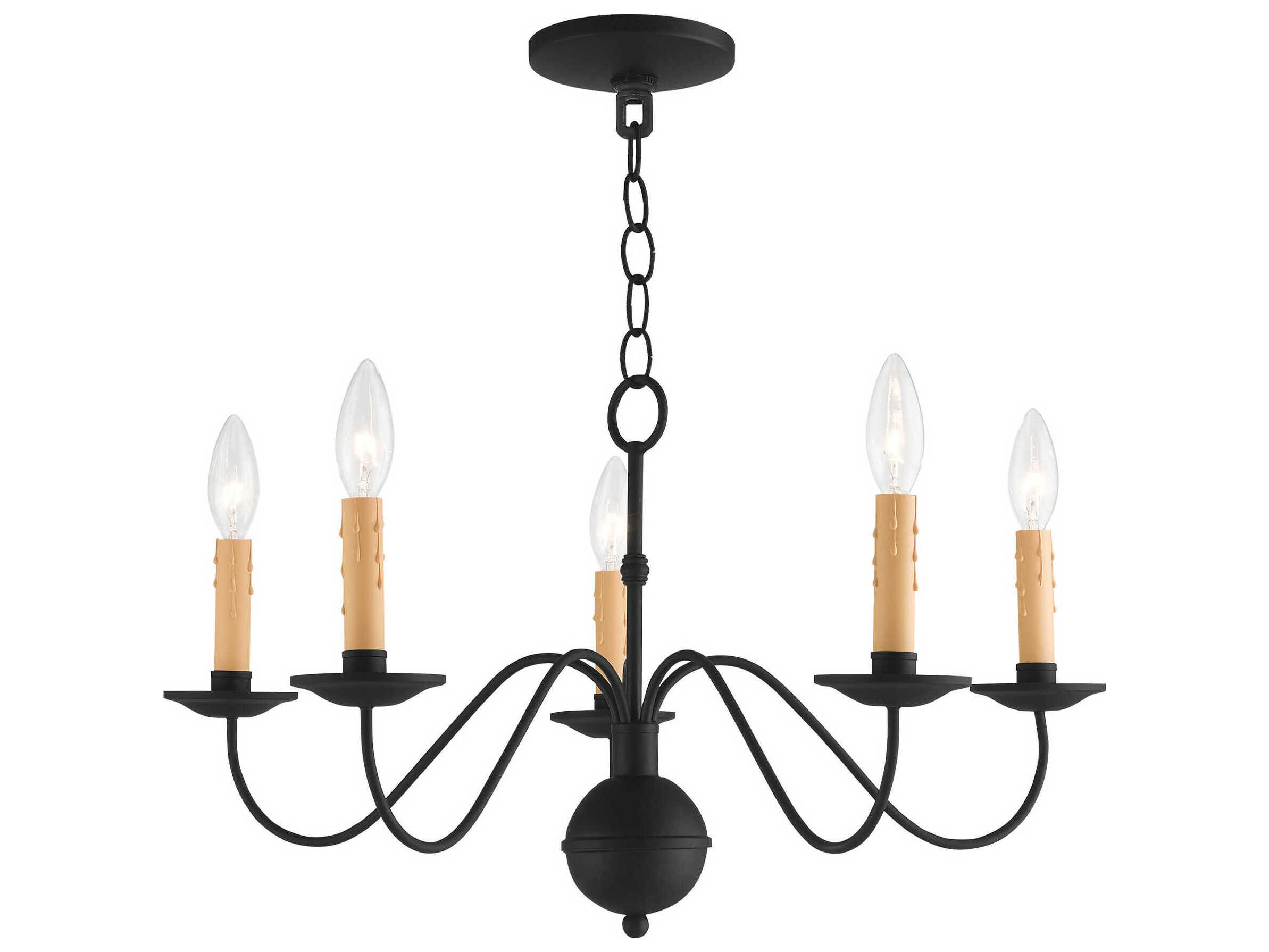 Livex Lighting Heritage 5-Light Black Candelabra Chandelier
