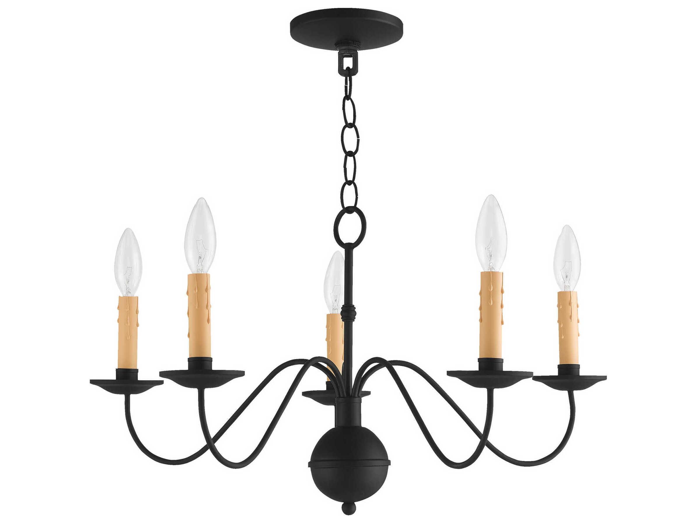 Livex Lighting Heritage 5-Light Black Candelabra Chandelier