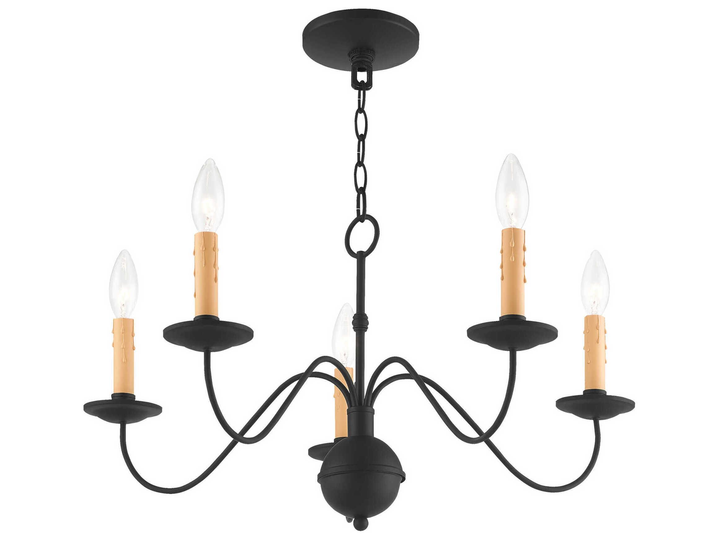 Livex Lighting Heritage 5-Light Black Candelabra Chandelier