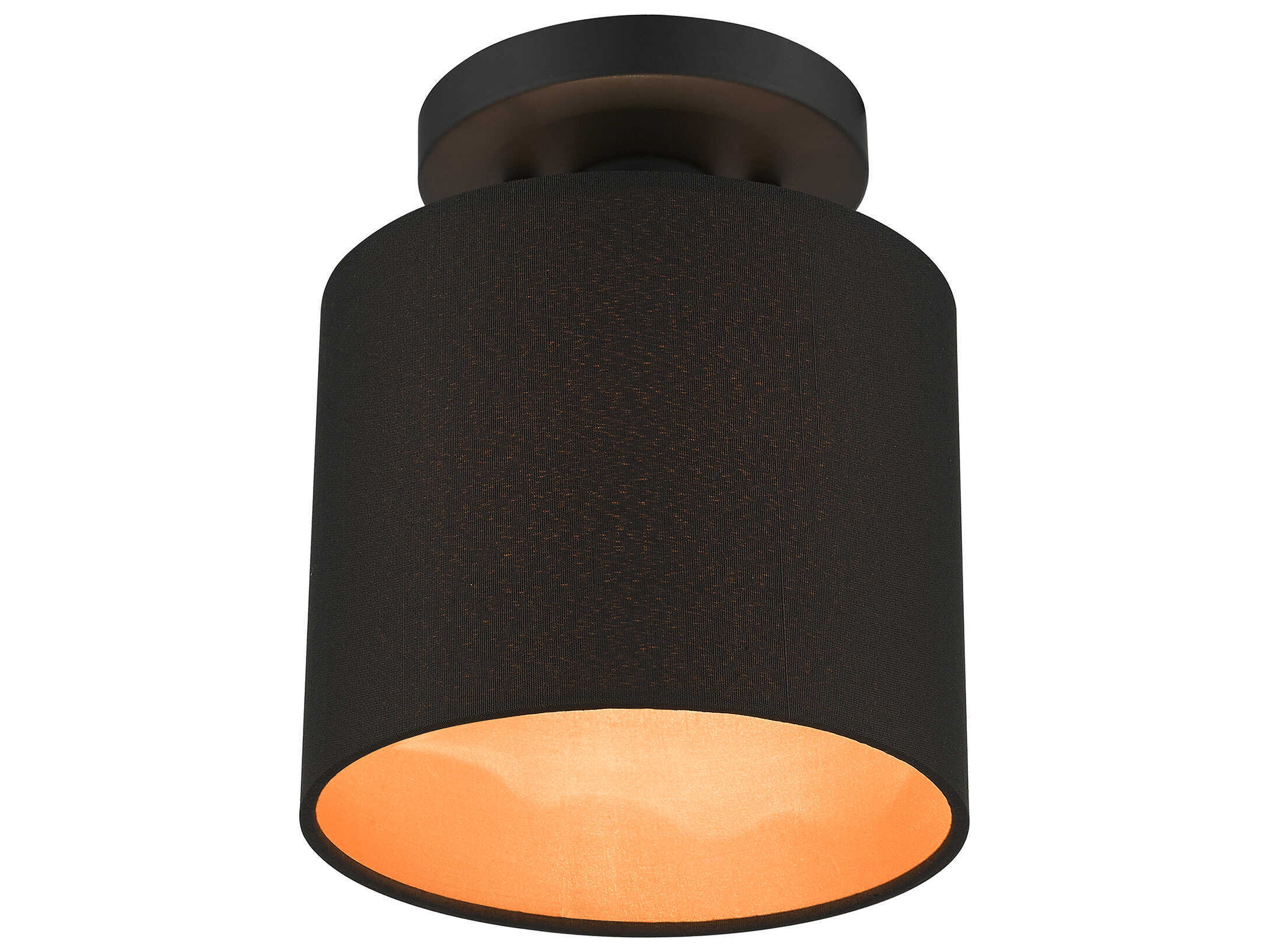 Livex Lighting Sentosa 1-Light Black Drum Semi Flush Mount