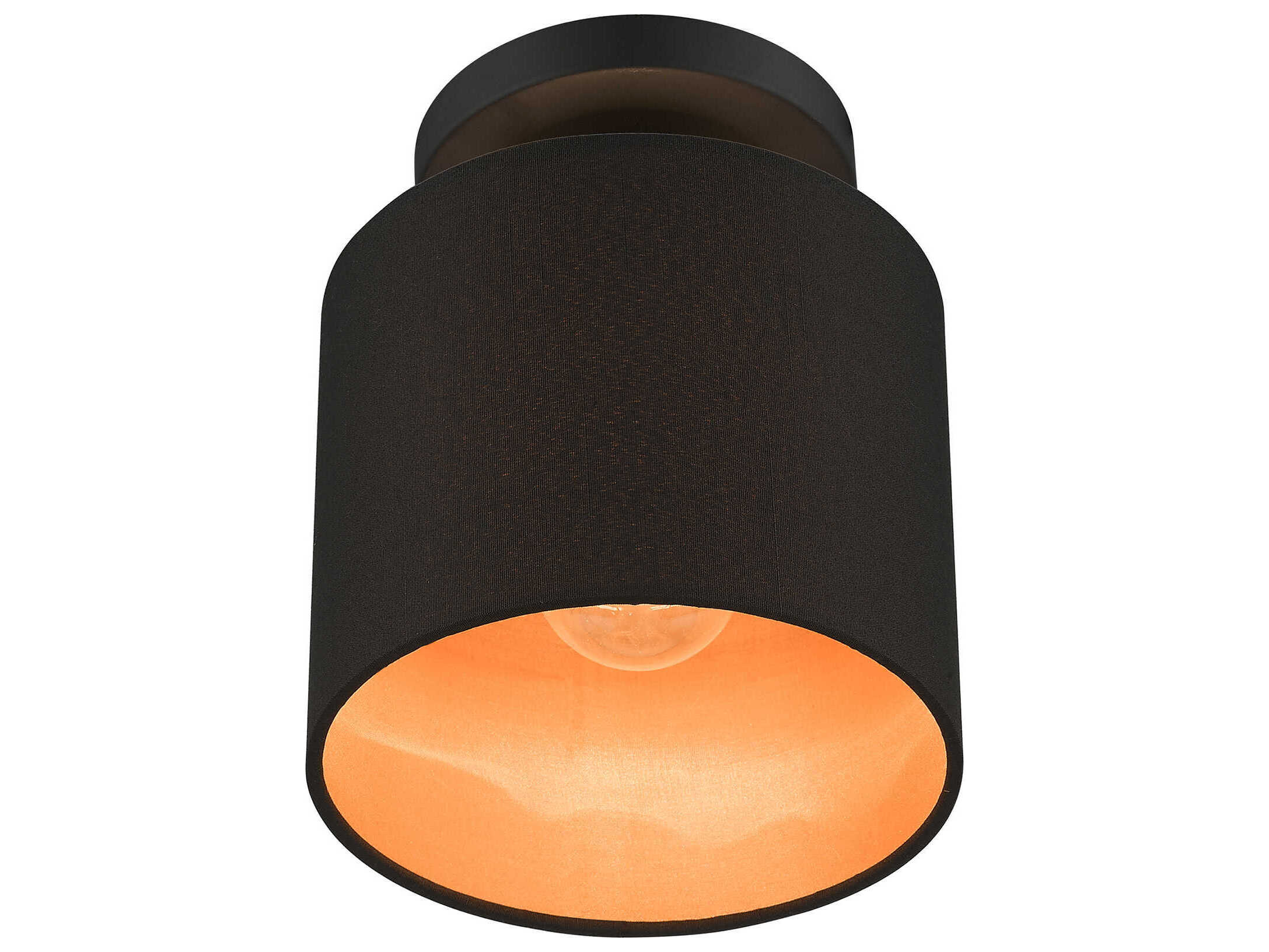 Livex Lighting Sentosa 1-Light Black Drum Semi Flush Mount