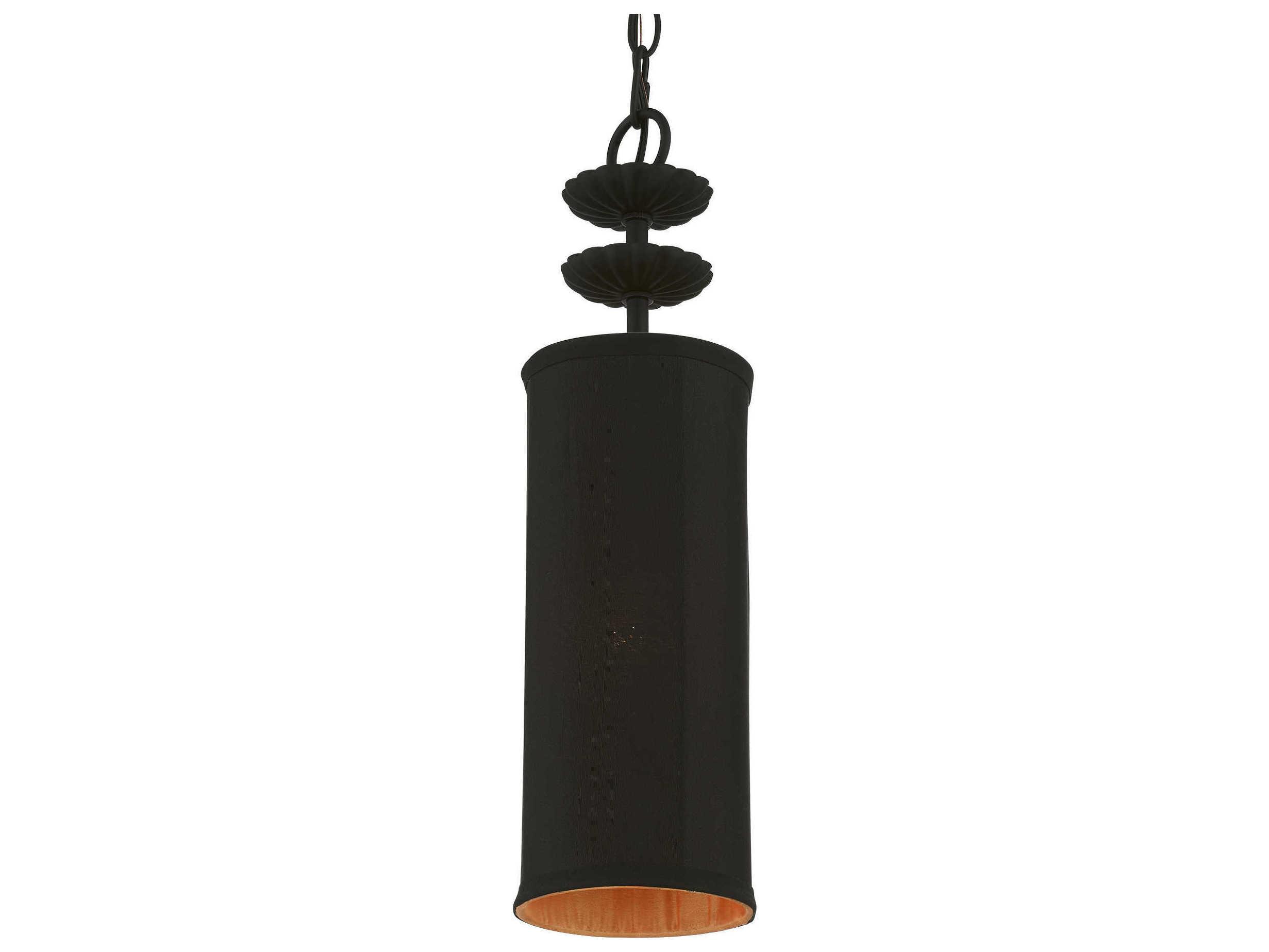 Livex Lighting Winchester 1-Light Black Cylinder Geometric Mini Pendant