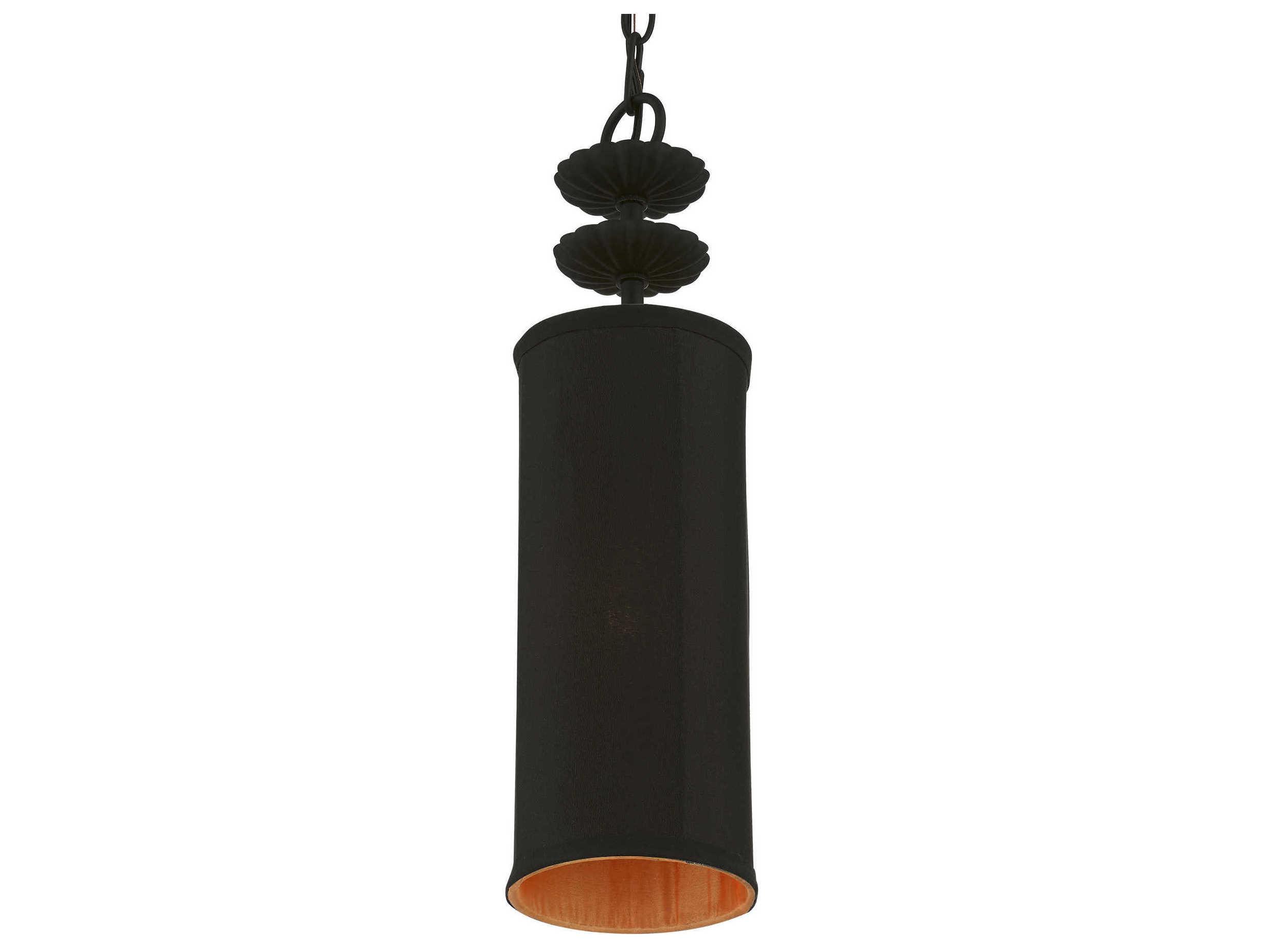 Livex Lighting Winchester 1-Light Black Cylinder Geometric Mini Pendant