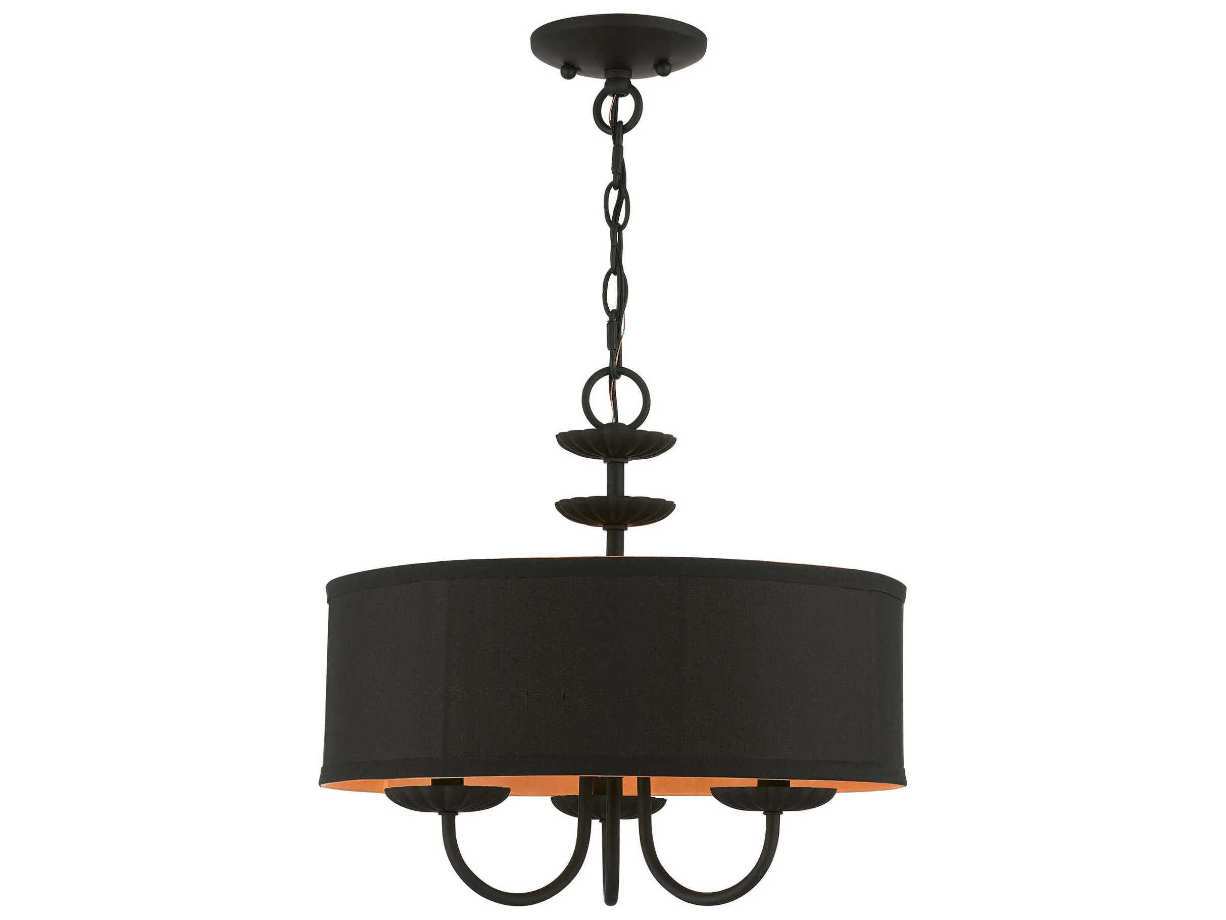 Livex Lighting Winchester 3-Light Black Candelabra Drum Chandelier