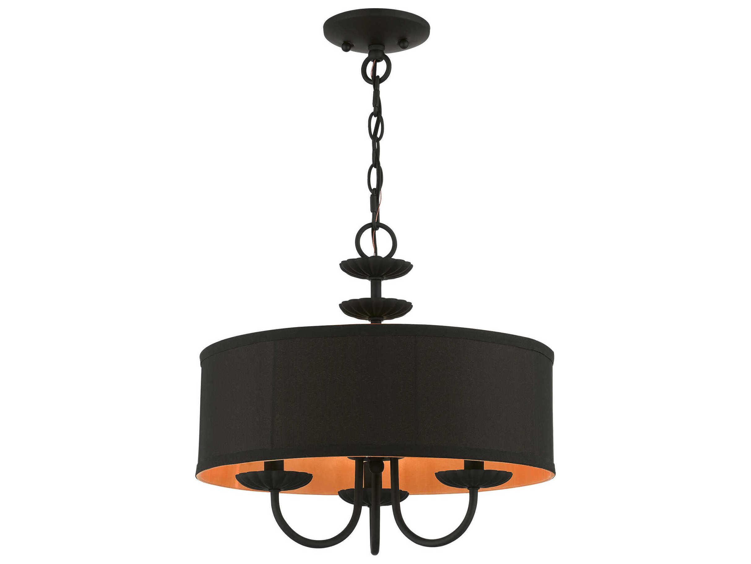 Livex Lighting Winchester 3-Light Black Candelabra Drum Chandelier