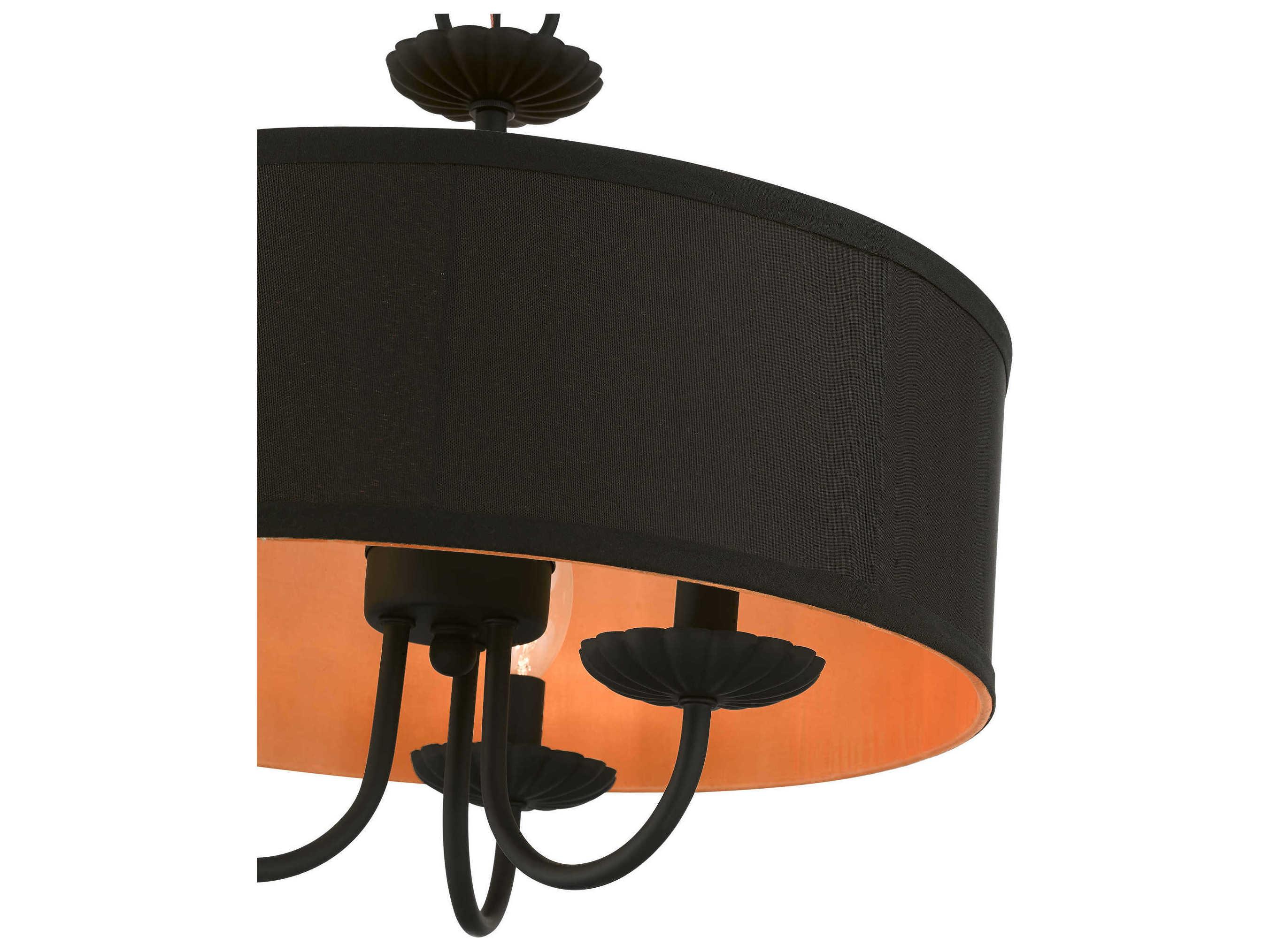 Livex Lighting Winchester 3-Light Black Candelabra Drum Chandelier