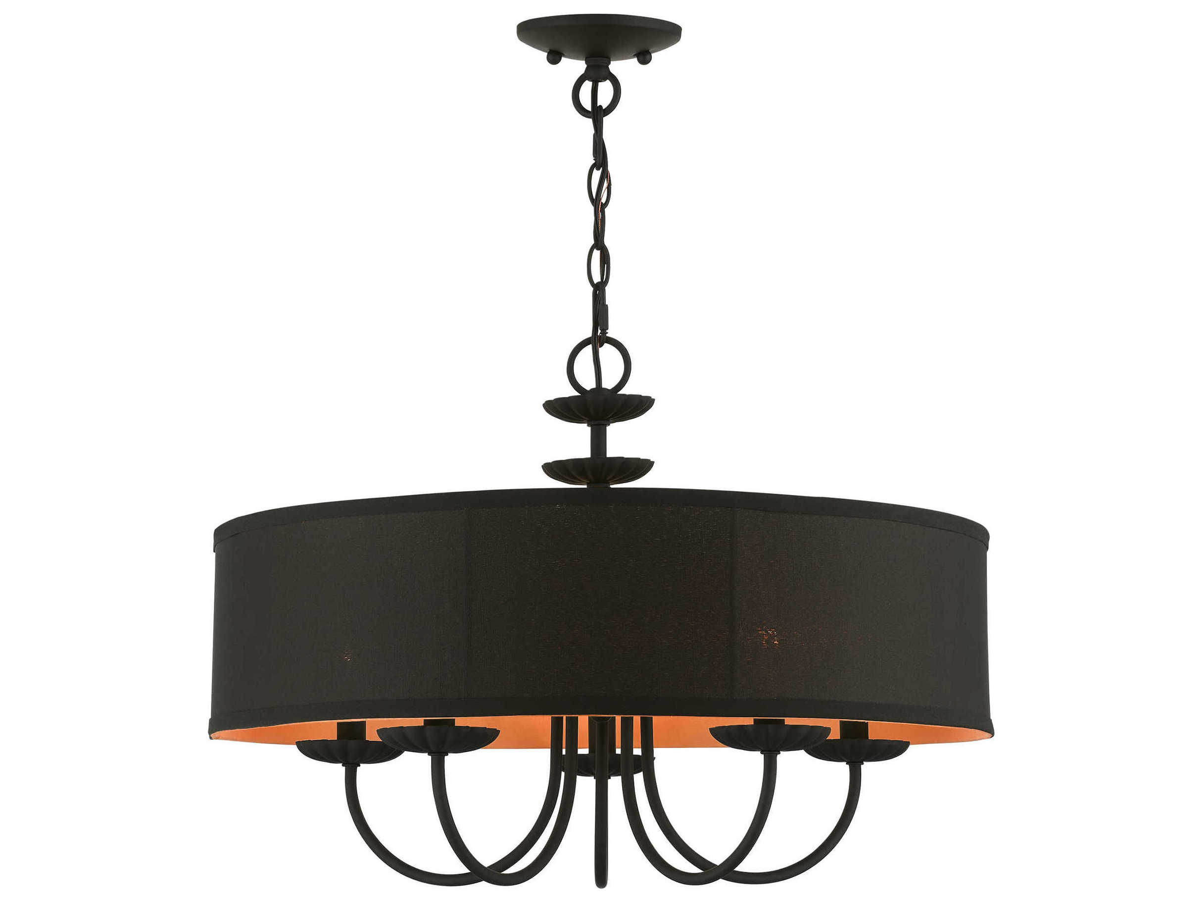 Livex Lighting Winchester 5-Light Black Candelabra Drum Chandelier