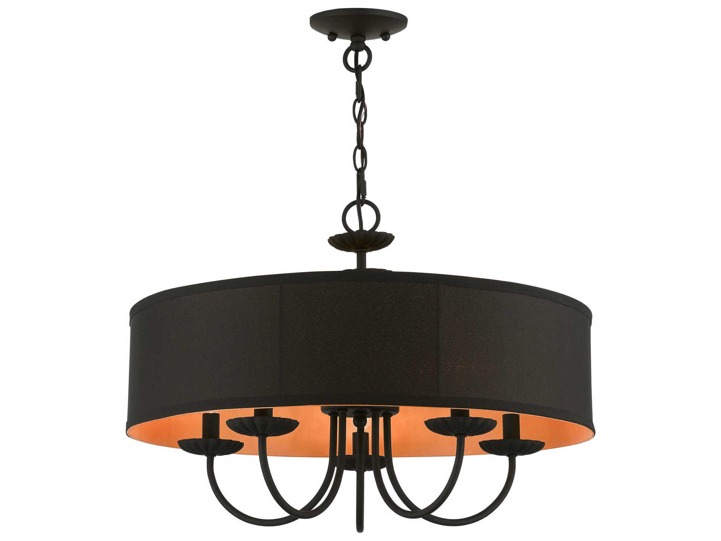 Livex Lighting Winchester 5-Light Black Candelabra Drum Chandelier