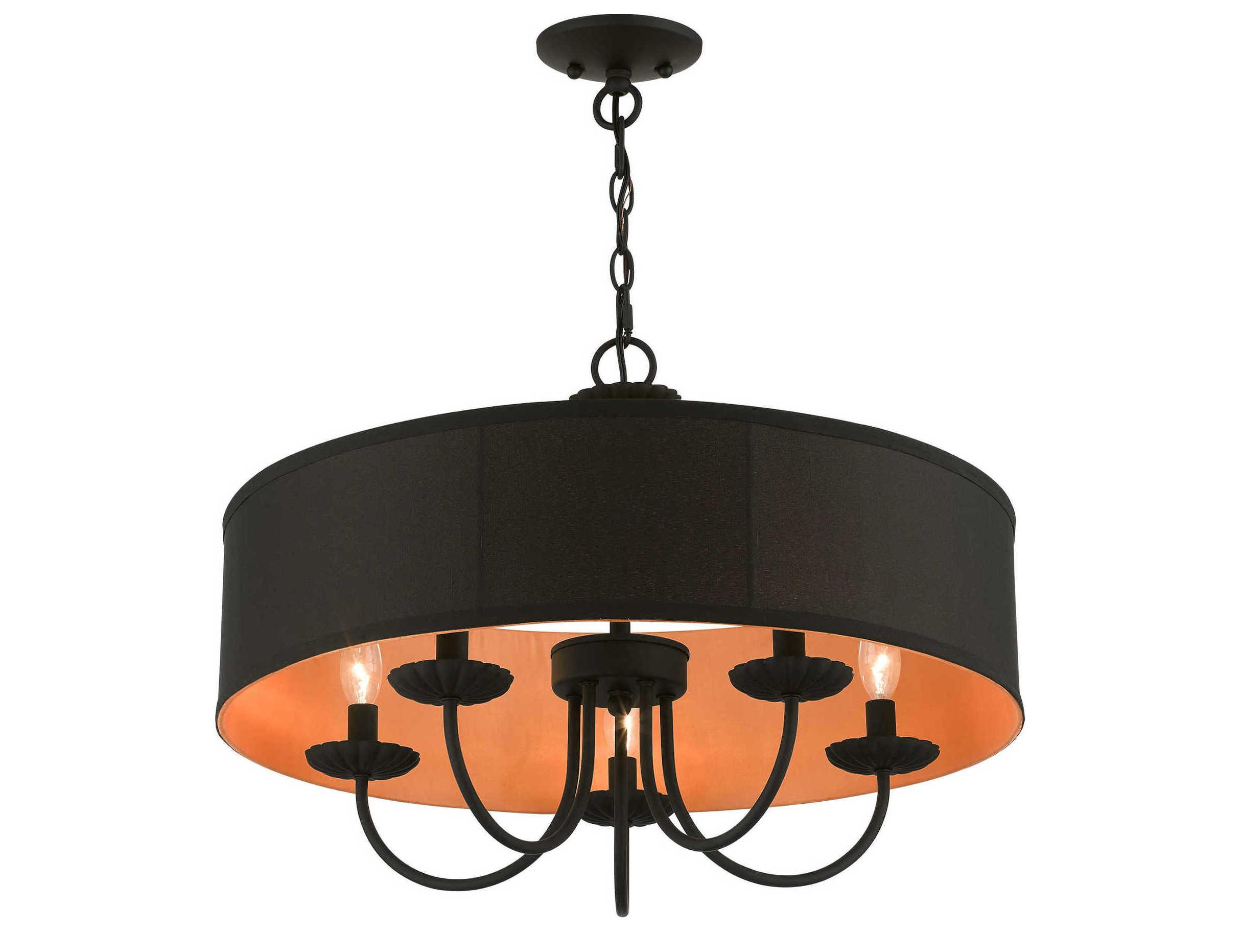 Livex Lighting Winchester 5-Light Black Candelabra Drum Chandelier