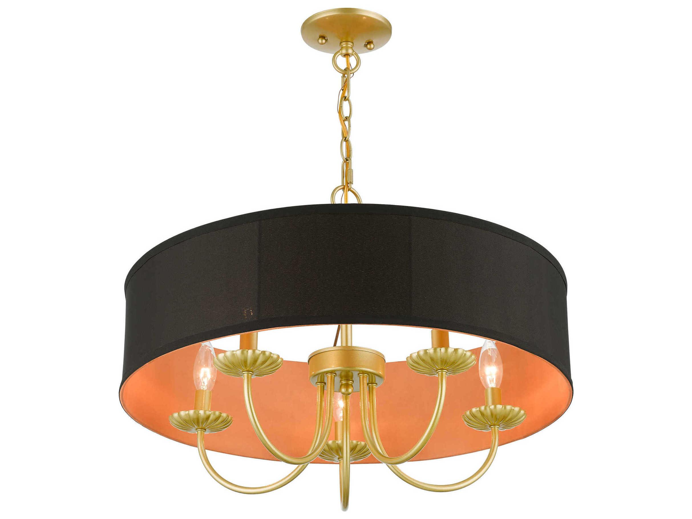 Livex Lighting Winchester 5-Light Soft Gold Candelabra Drum Chandelier