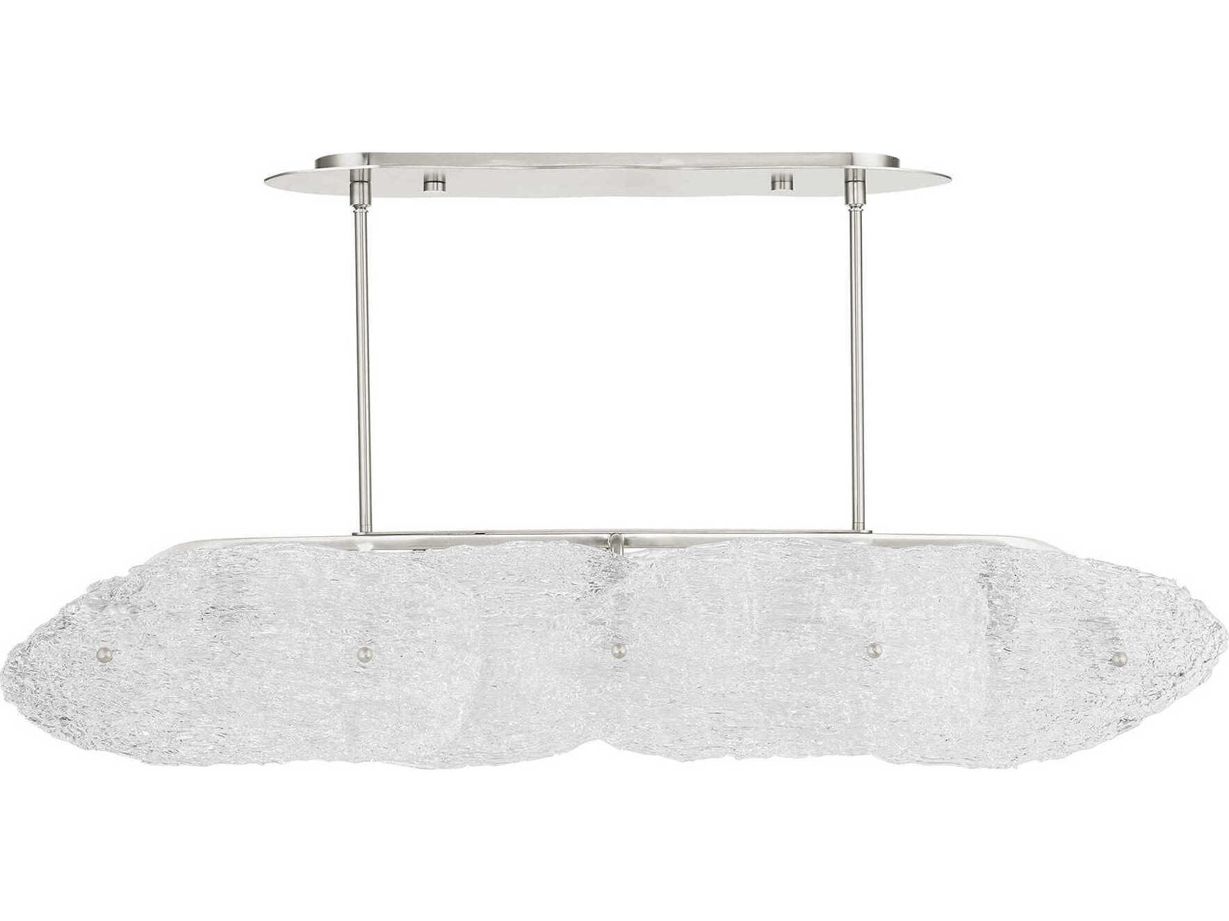 Livex Lighting Belvidere 5-Light Brushed Nickel Glass Linear Island Pendant