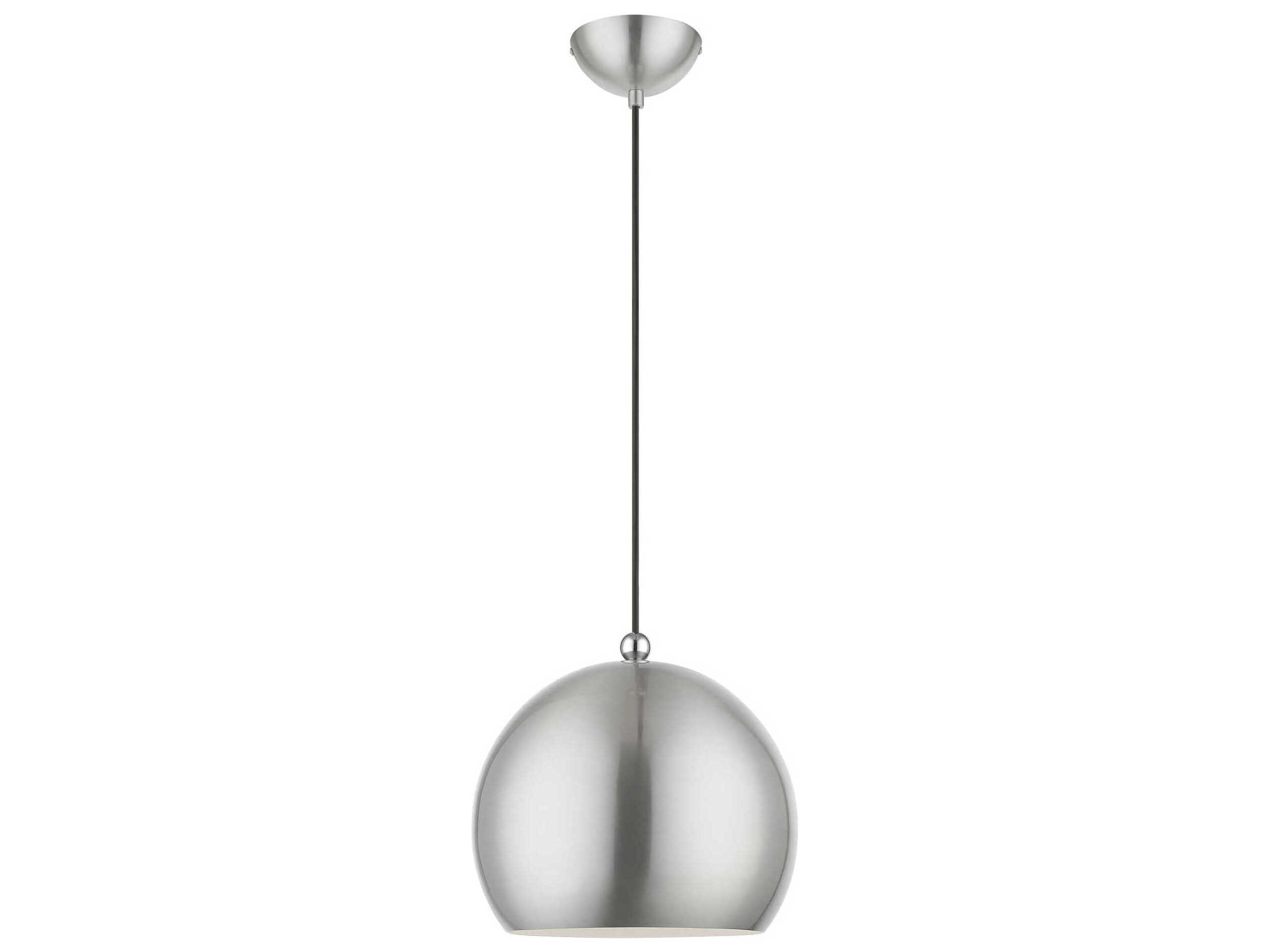 Livex Lighting Stockton 1-Light Brushed Nickel Polished Chrome Dome Mini Pendant