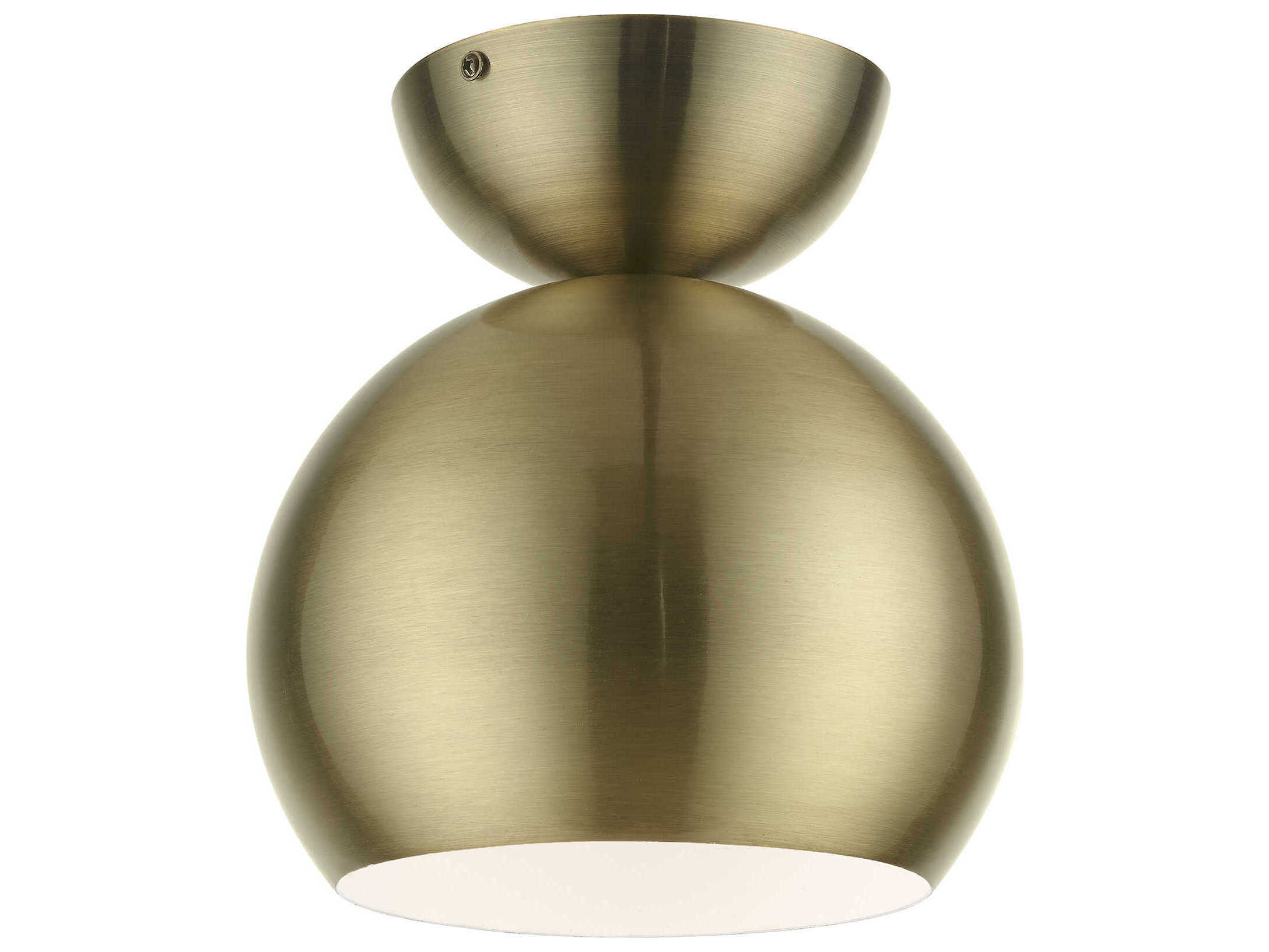 Livex Lighting Stockton 1-Light Antique Brass Dome Semi Flush Mount
