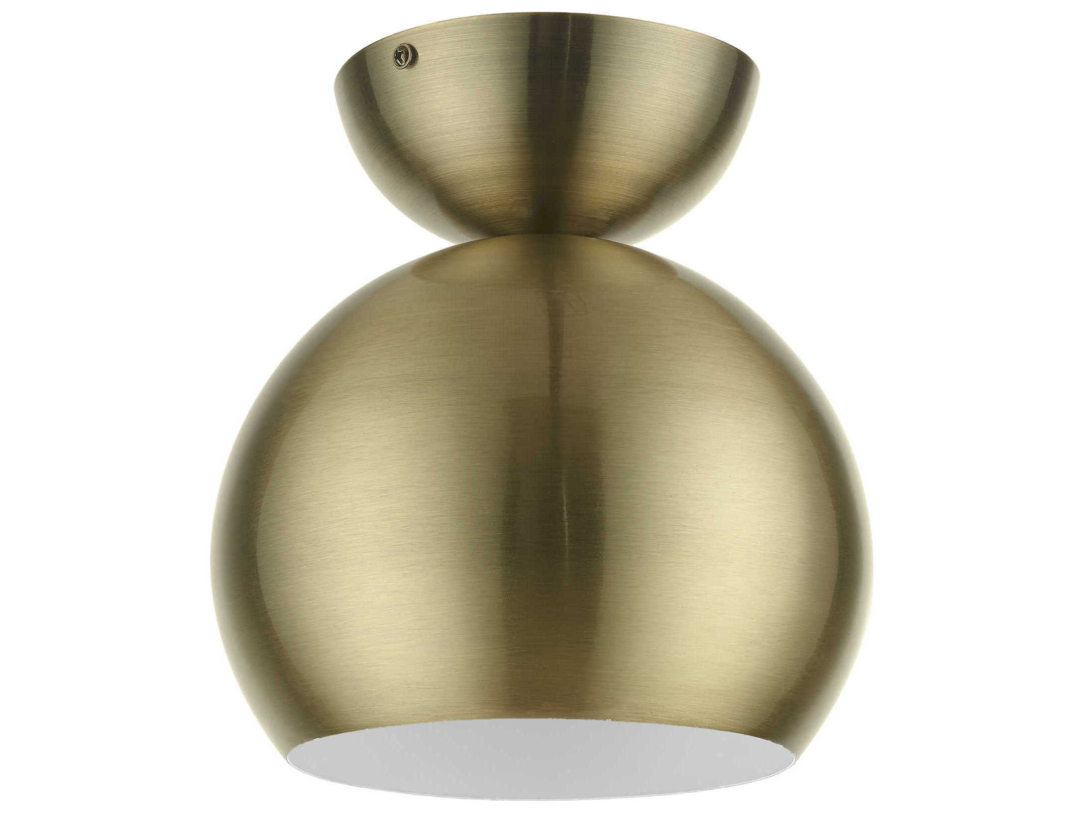 Livex Lighting Stockton 1-Light Antique Brass Dome Semi Flush Mount