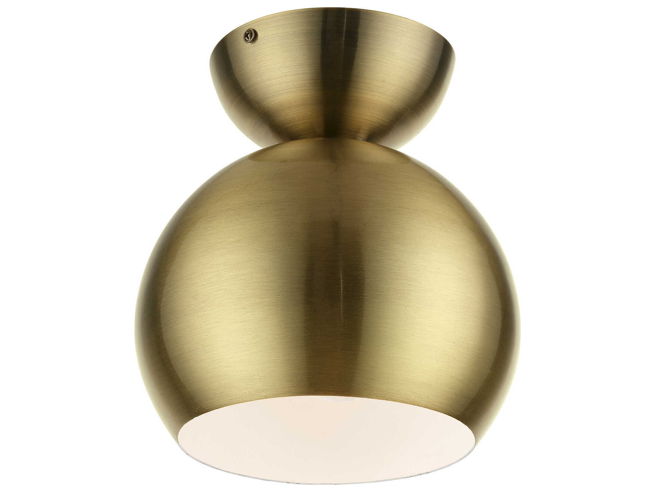 Livex Lighting Stockton 1-Light Antique Brass Dome Semi Flush Mount
