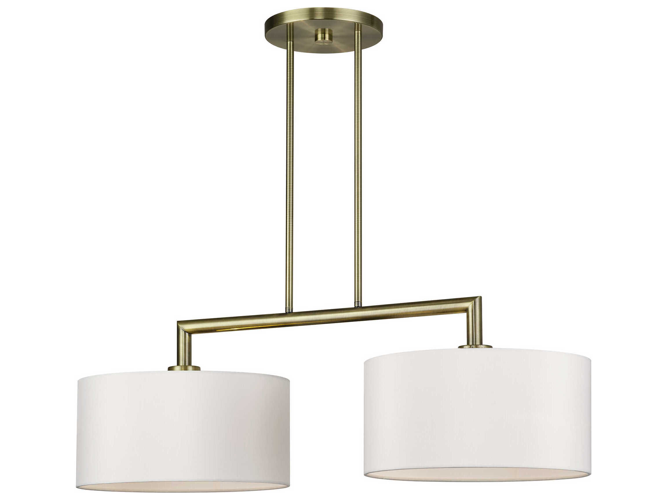 Livex Lighting Meridian 2-Light Antique Brass Drum Island Pendant