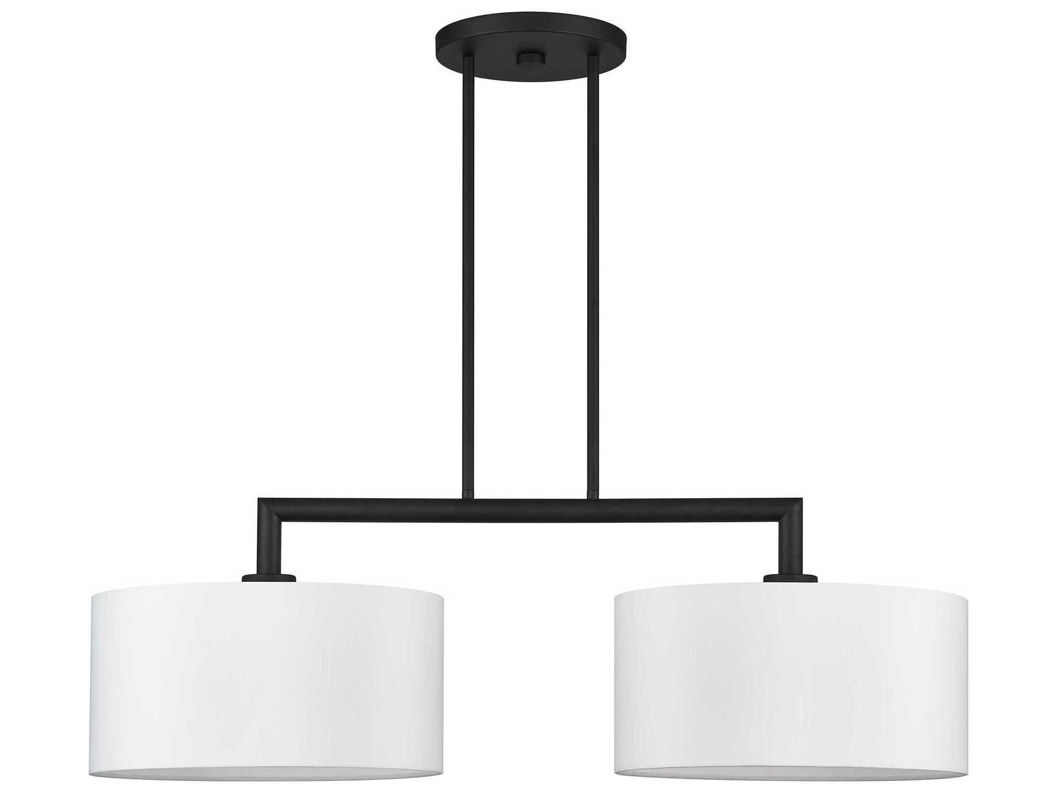 Livex Lighting Meridian 2-Light Black Drum Island Pendant