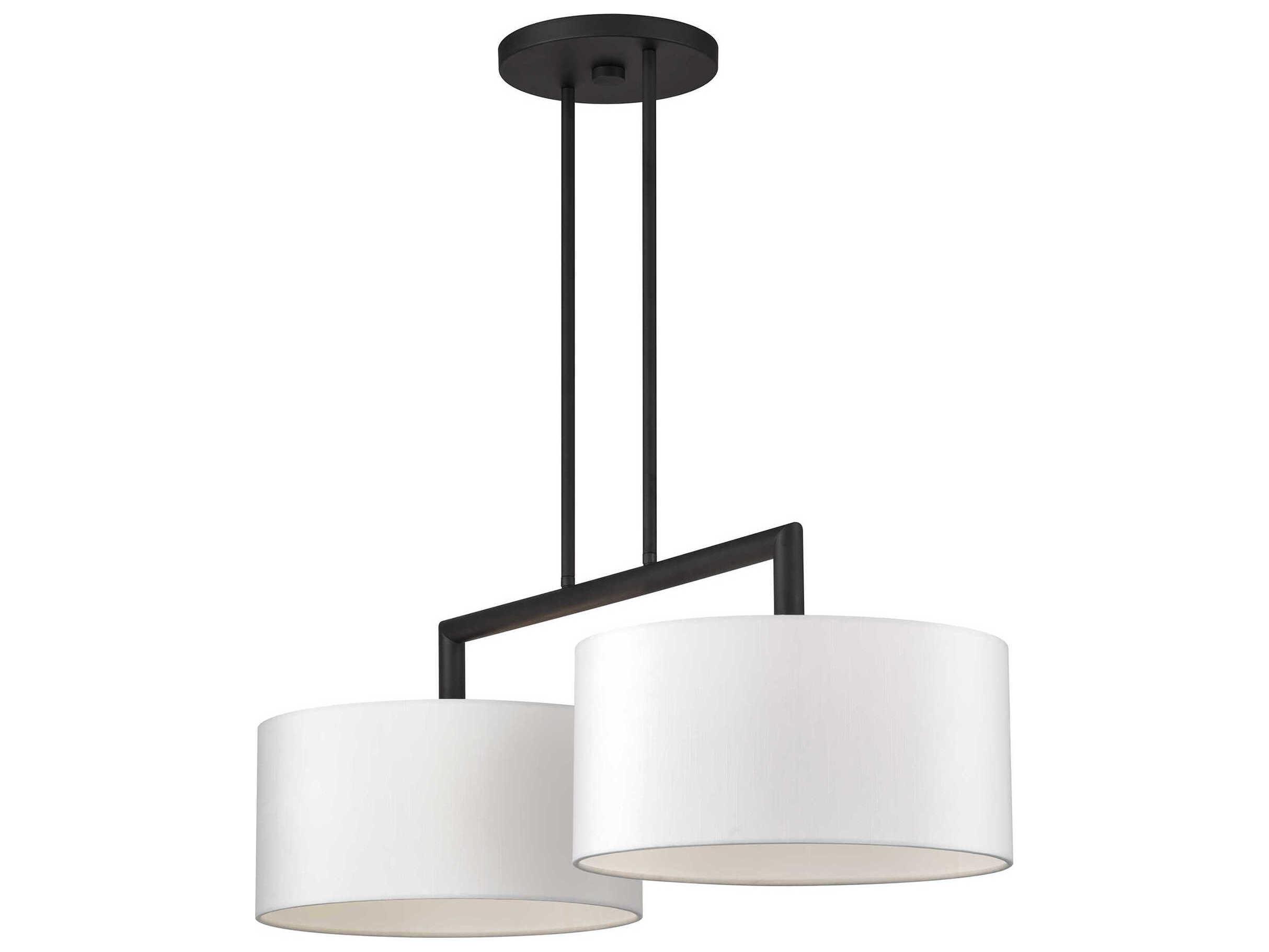 Livex Lighting Meridian 2-Light Black Drum Island Pendant