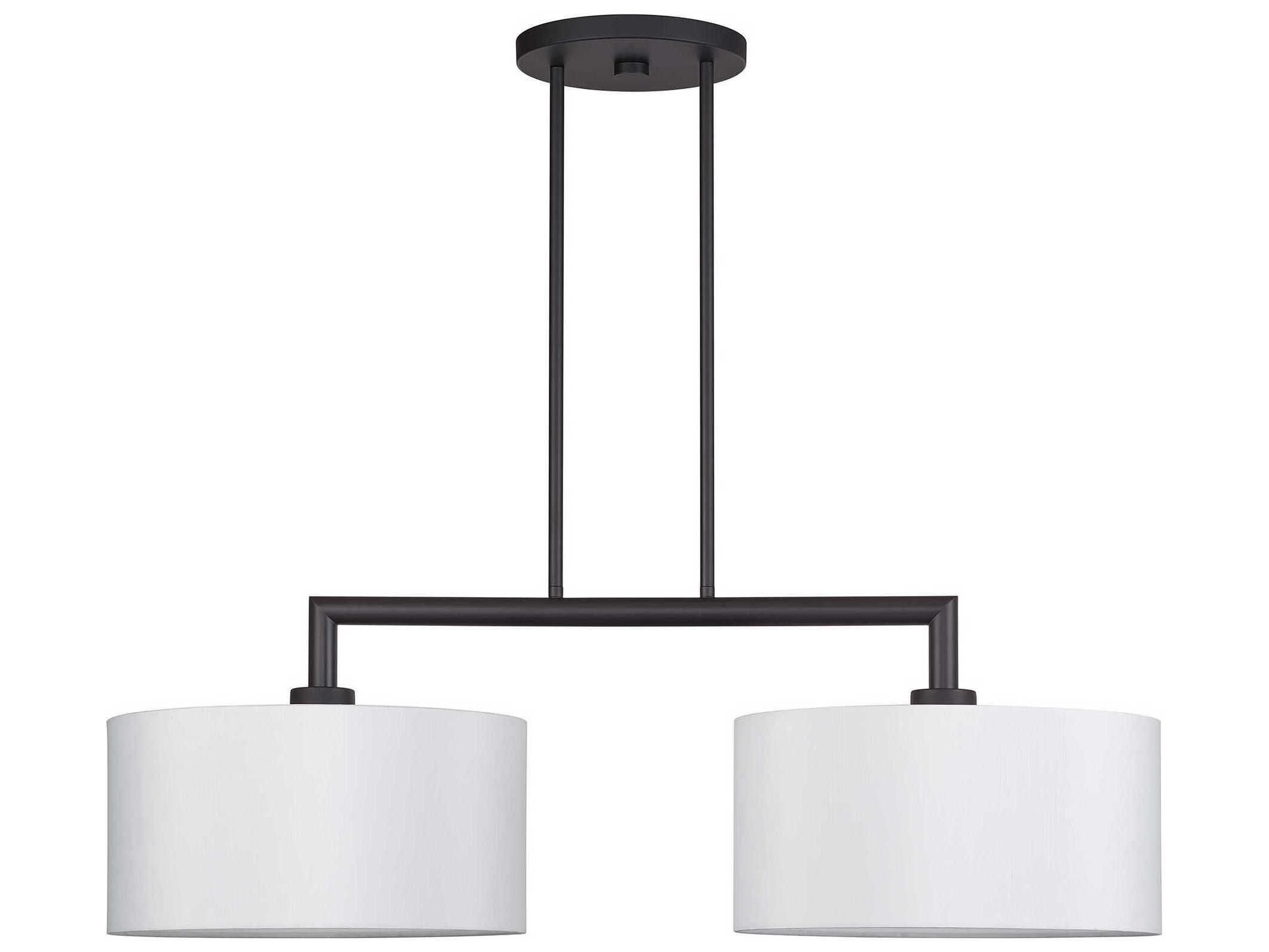 Livex Lighting Meridian 2-Light Bronze Drum Island Pendant